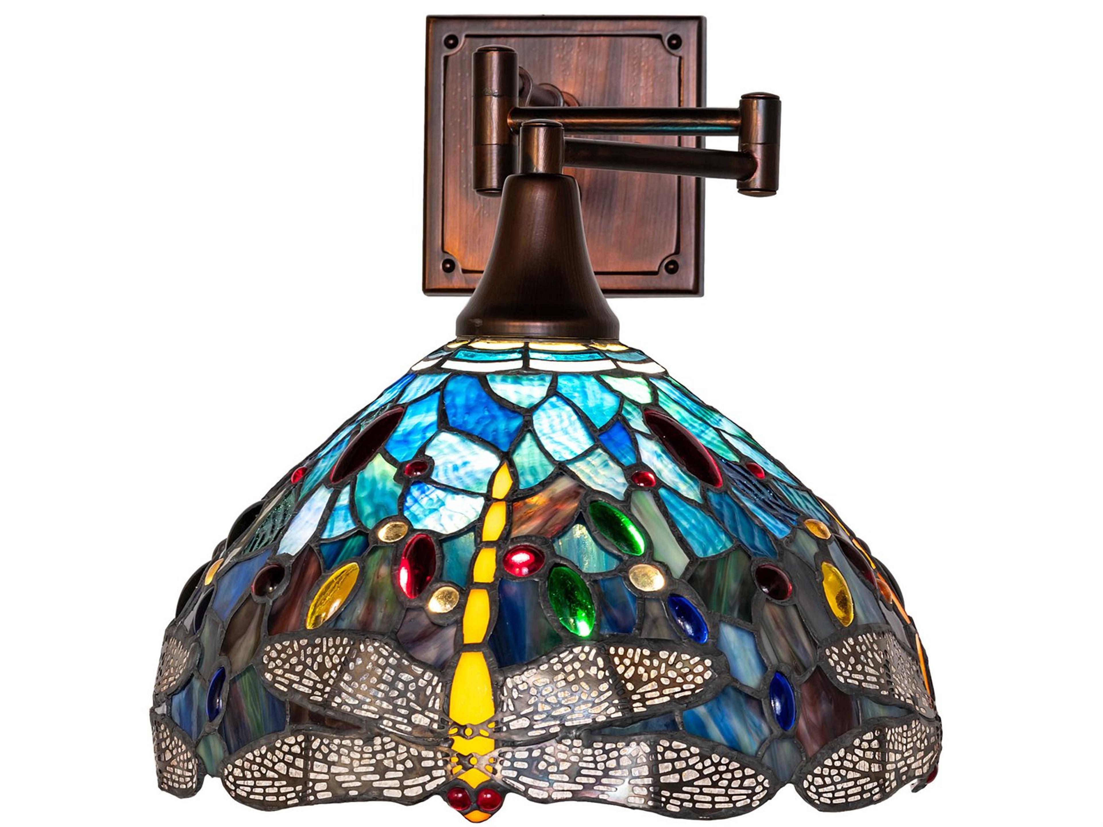 Meyda Tiffany Hanging Head Dragonfly 1-Light Bronze Wall Sconce