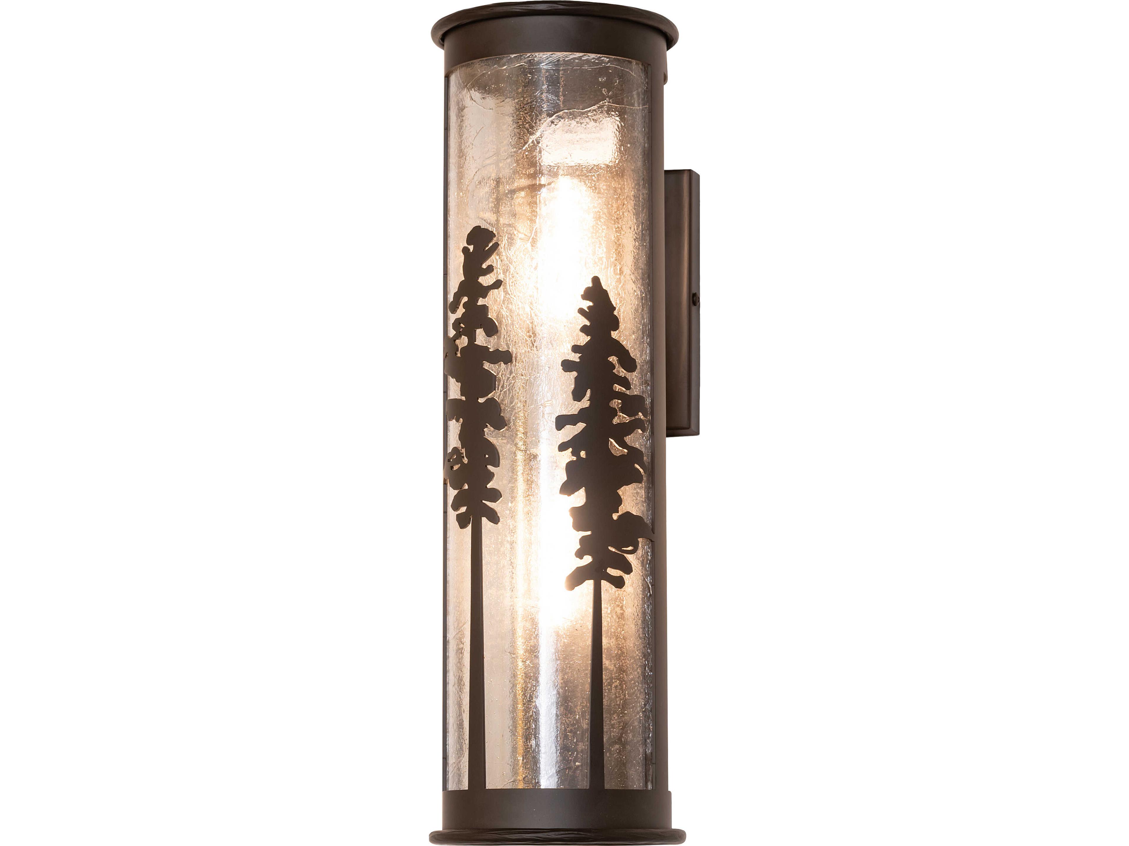 Meyda Tall Pines 2-Light Clear Seeded Glass Bronze Traditional Wall Sconce