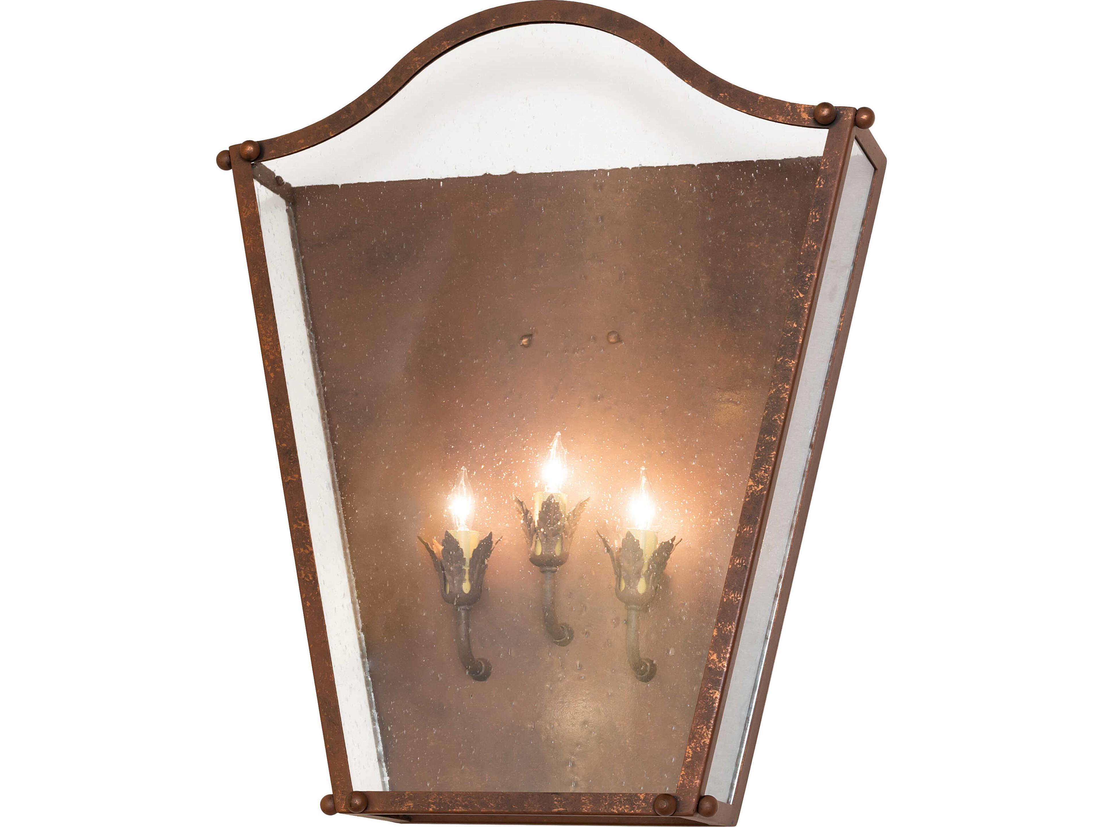 Meyda Austin 3-Light Clear Seeded Glass Bronze Traditional Wall Sconce