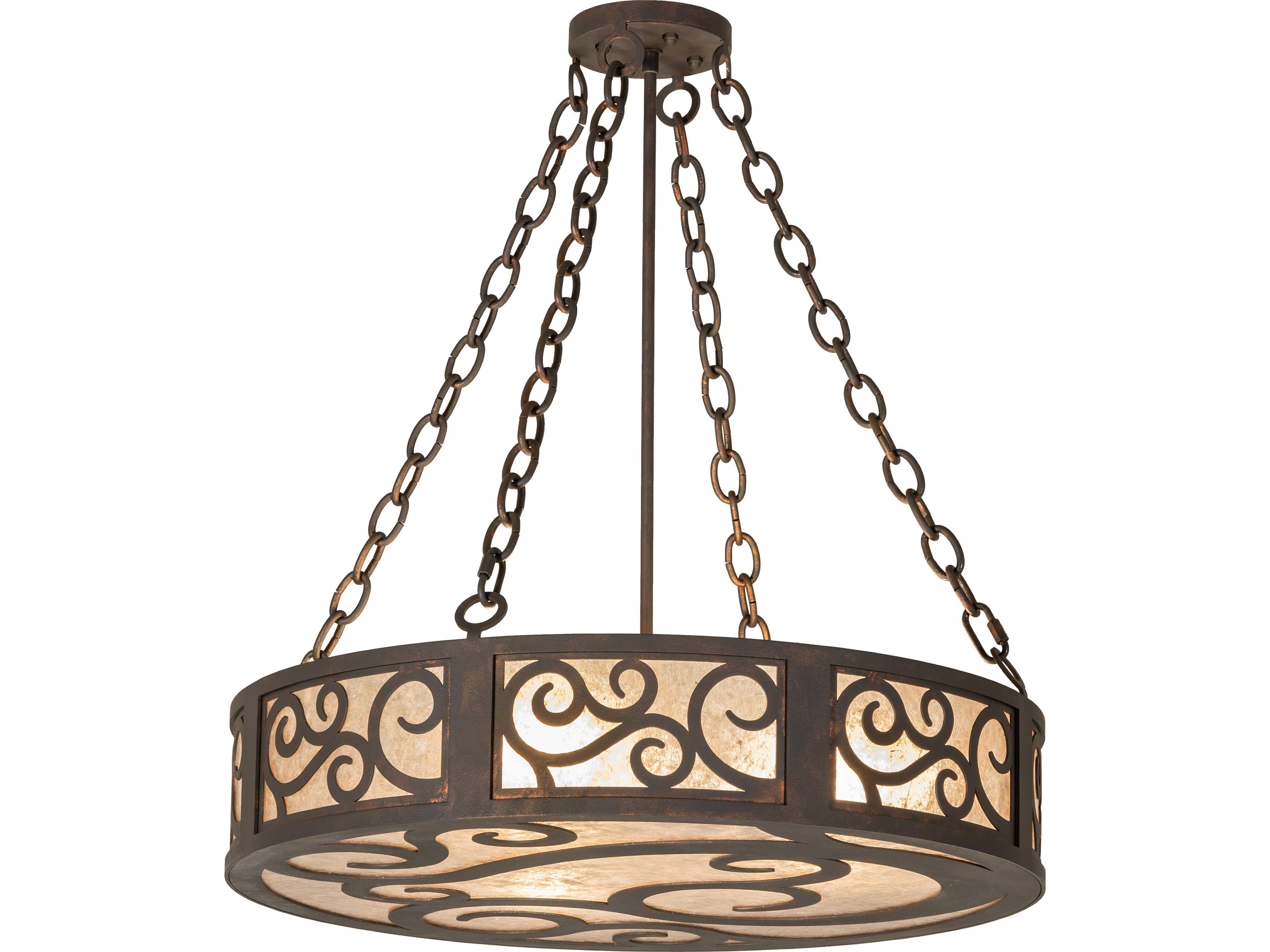 Meyda Dean 3-Light Silver Mica Copper Pendant