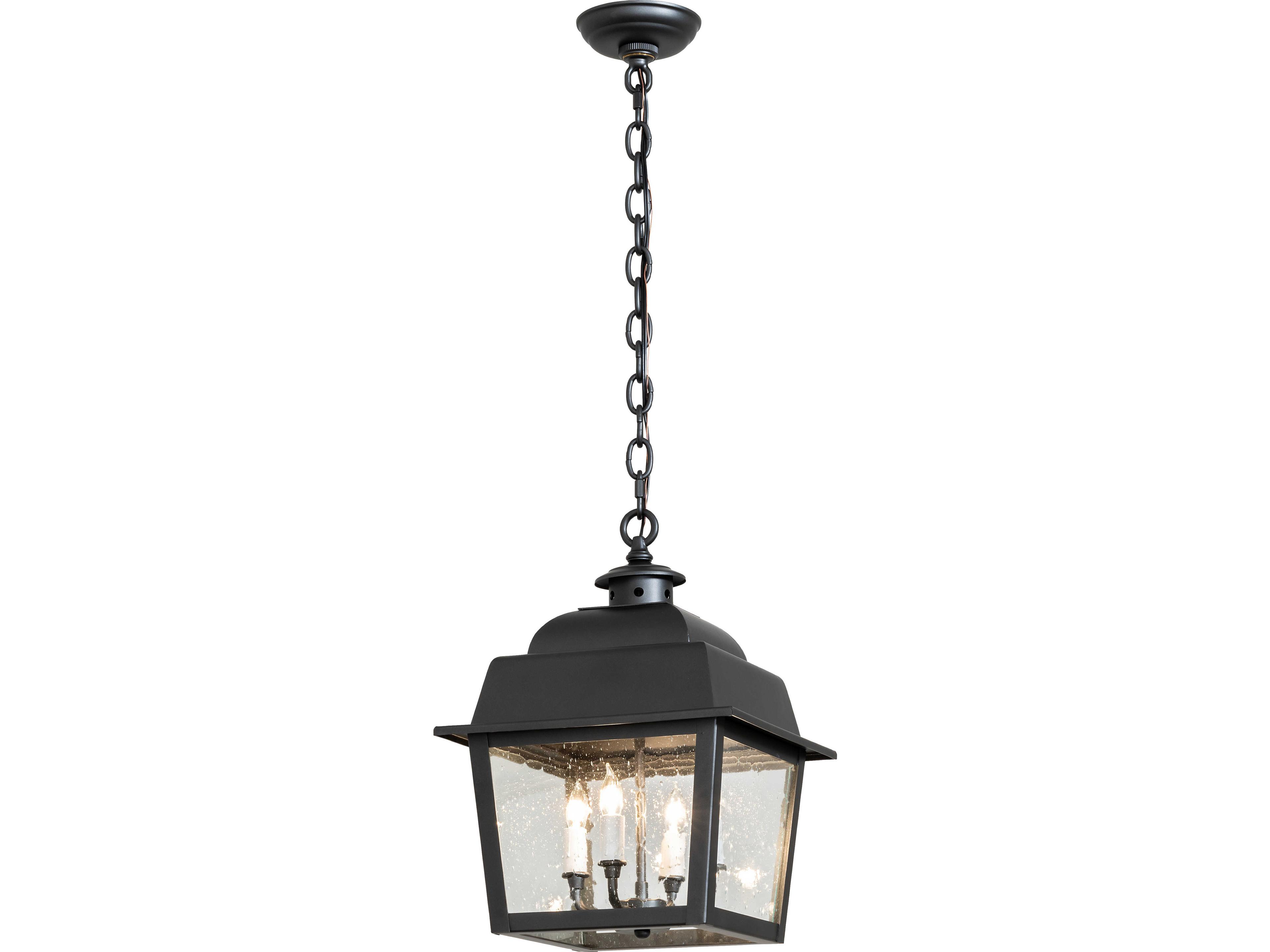 Meyda Stockwell 4-Light Clear Seeded Glass Black Traditional Mini Pendant