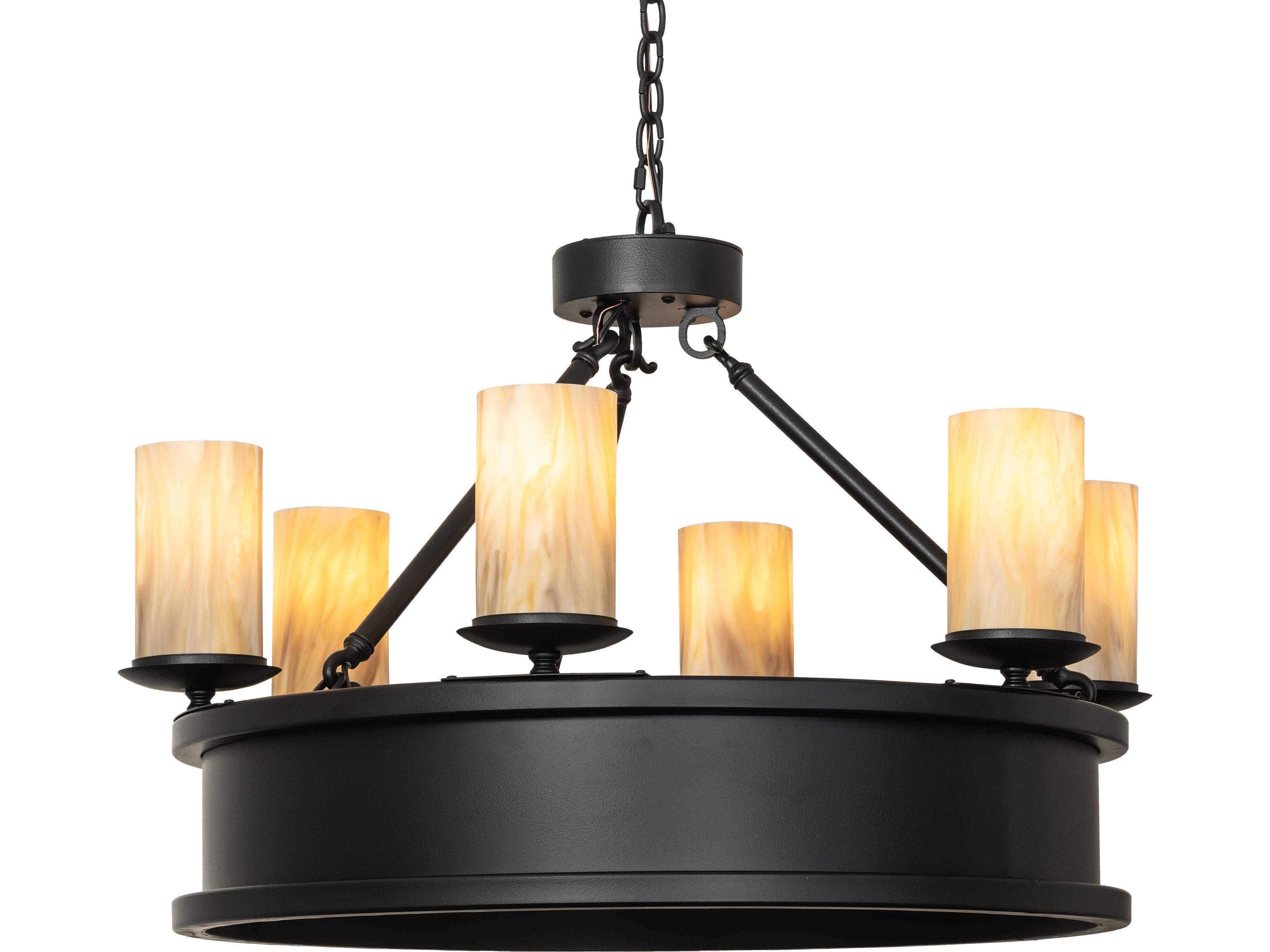 Meyda Bosa 6-Light Sahara Taupe Idalight Black Traditional Pendant