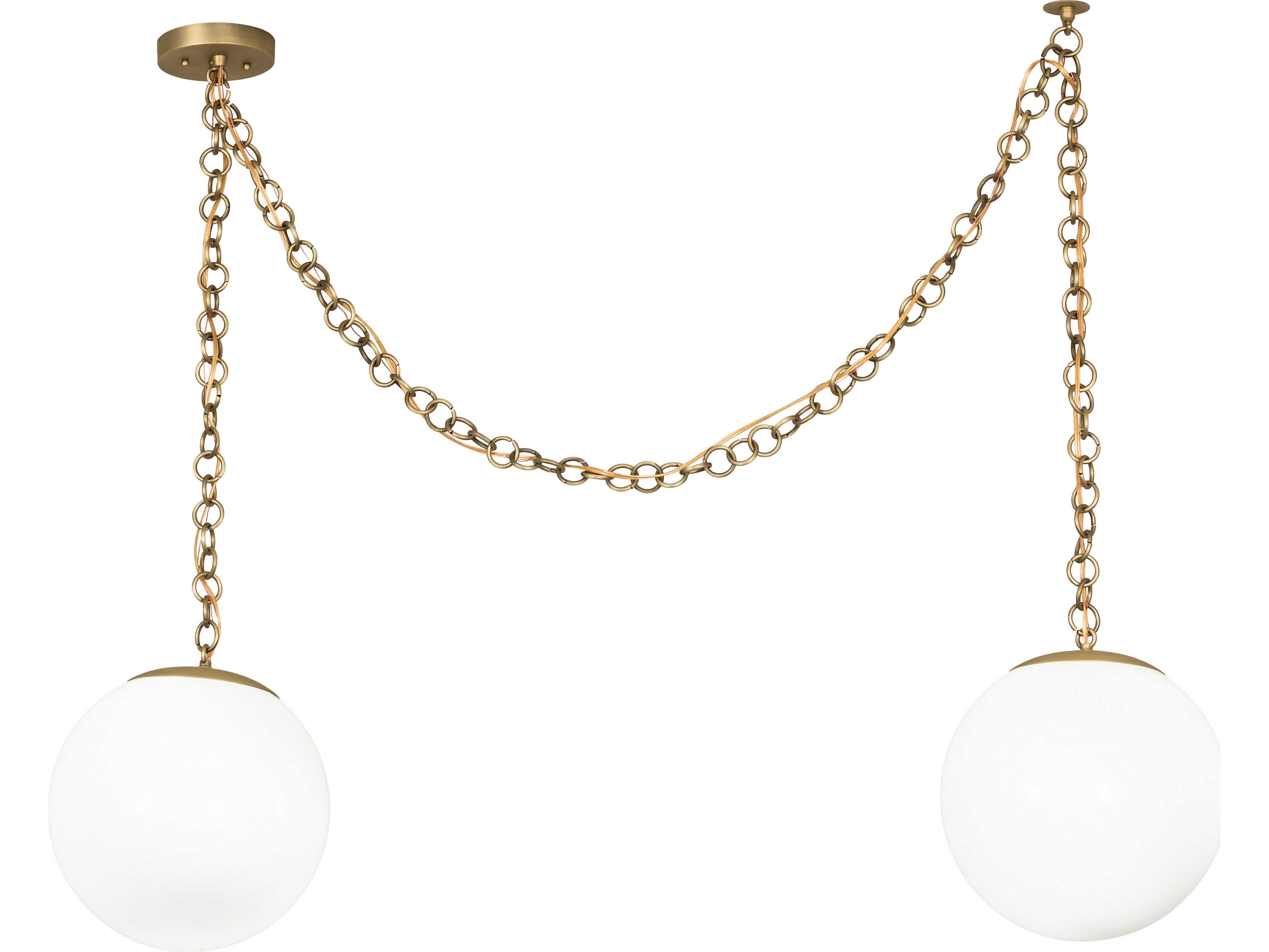 Meyda Castiliolite 2-Light White Glass Brass Linear Pendant