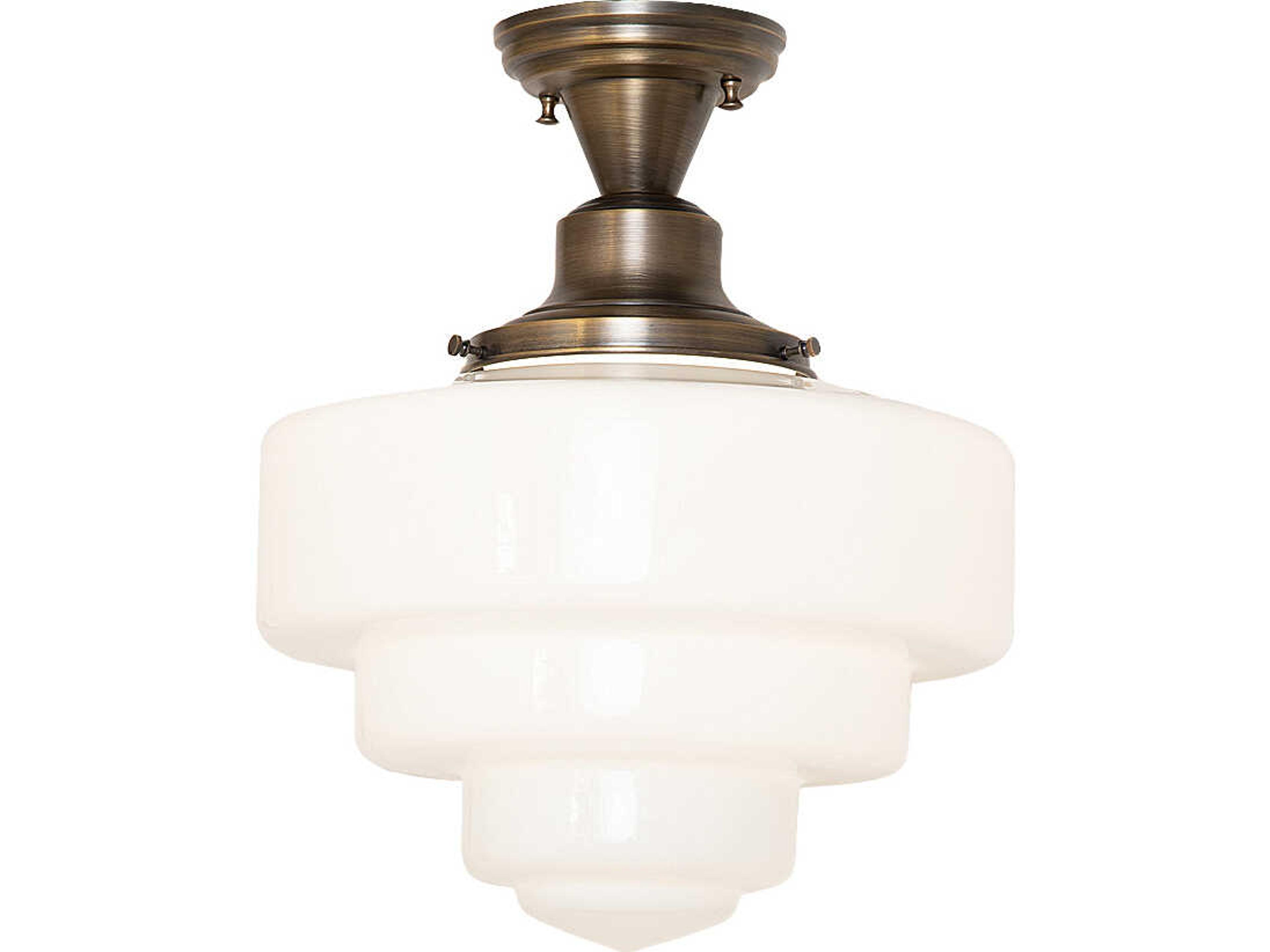 Meyda Revival 1-Light Brass Flush Mount