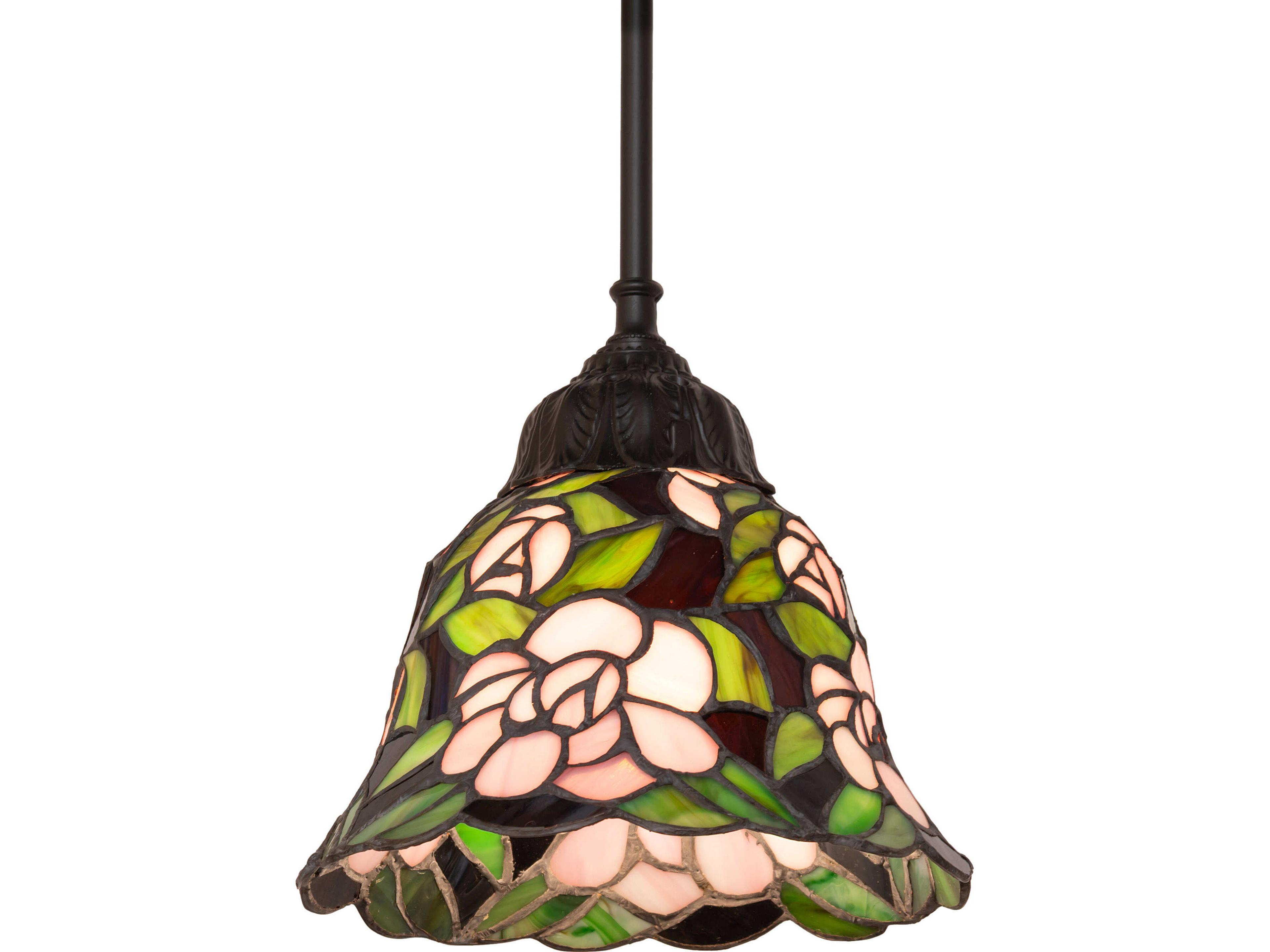 Meyda Begonia 1-Light Bronze Traditional Mini Pendant