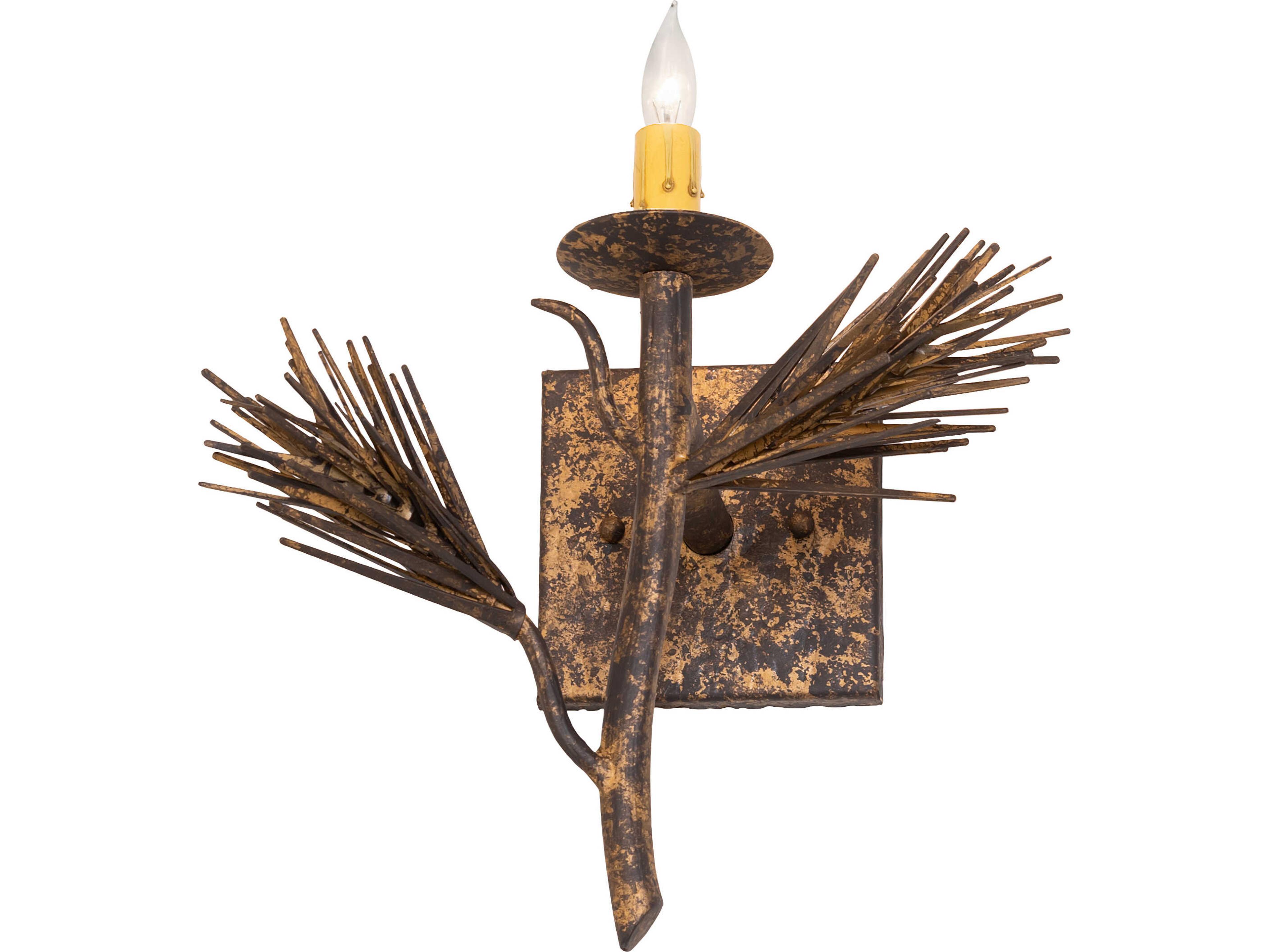 Meyda Lone Pine 1-Light Old Gold Traditional Wall Sconce