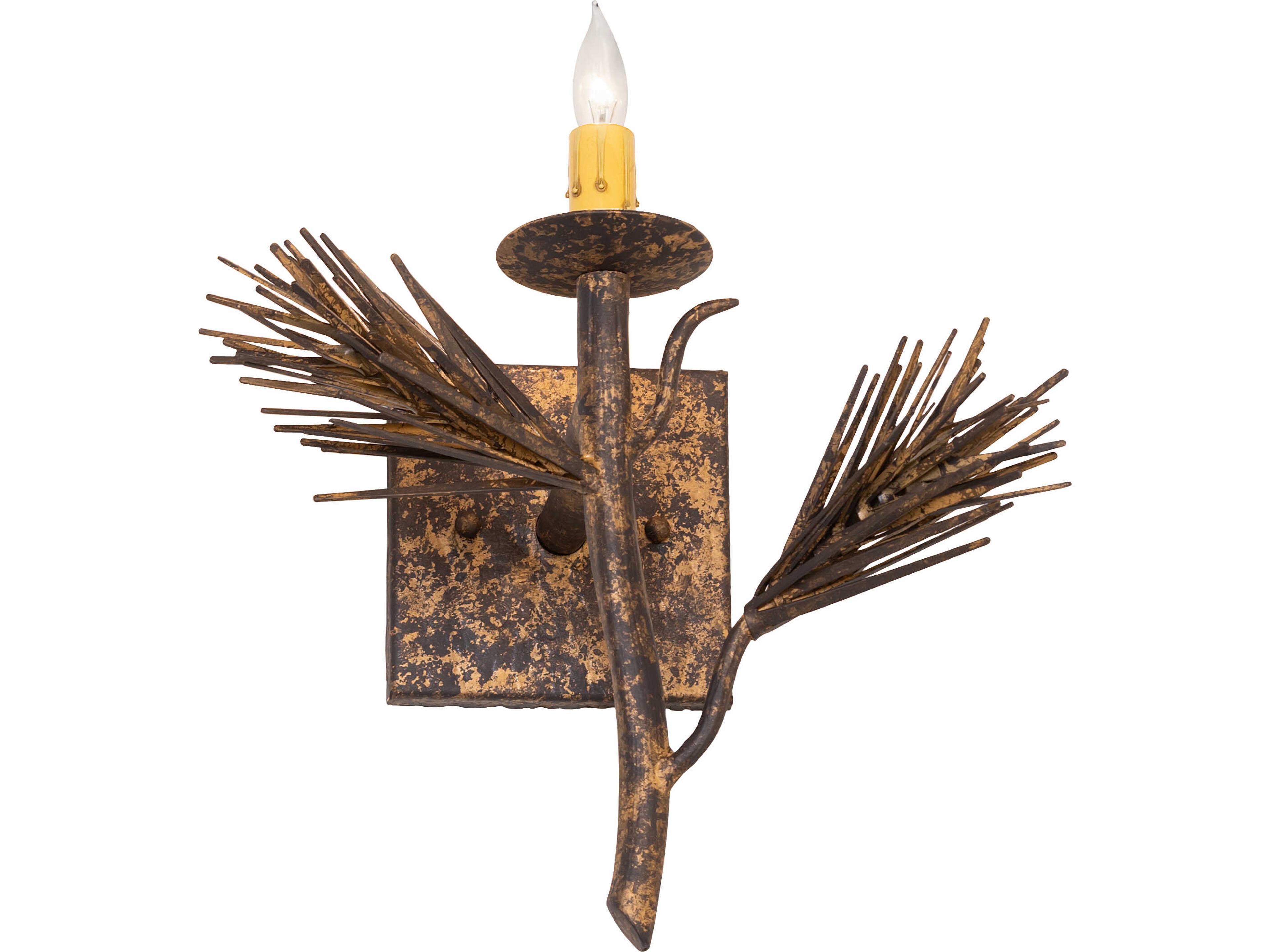Meyda Lone Pine 1-Light Old Gold Traditional Wall Sconce