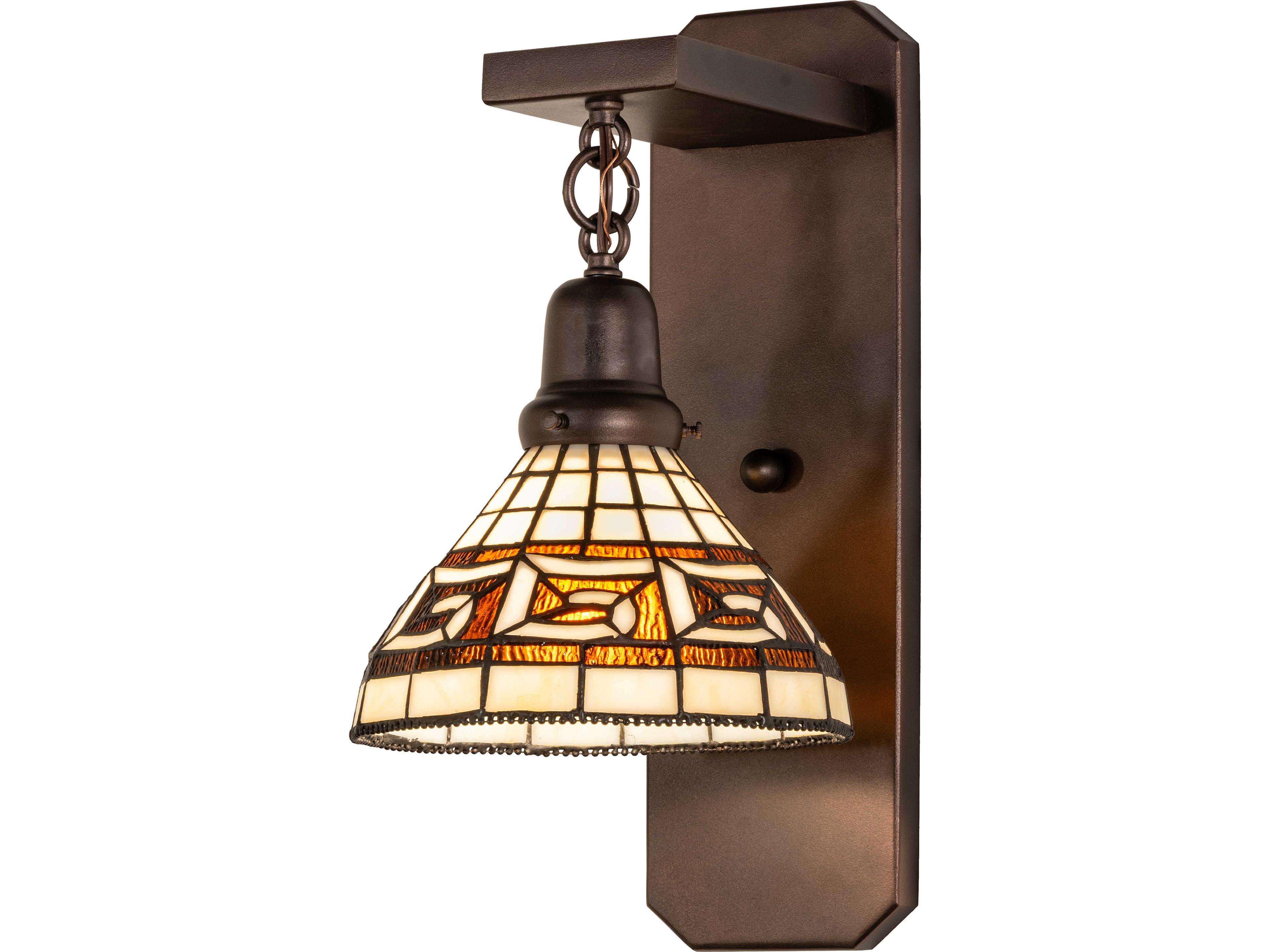 Meyda Greek Key 1-Light Bronze Wall Sconce