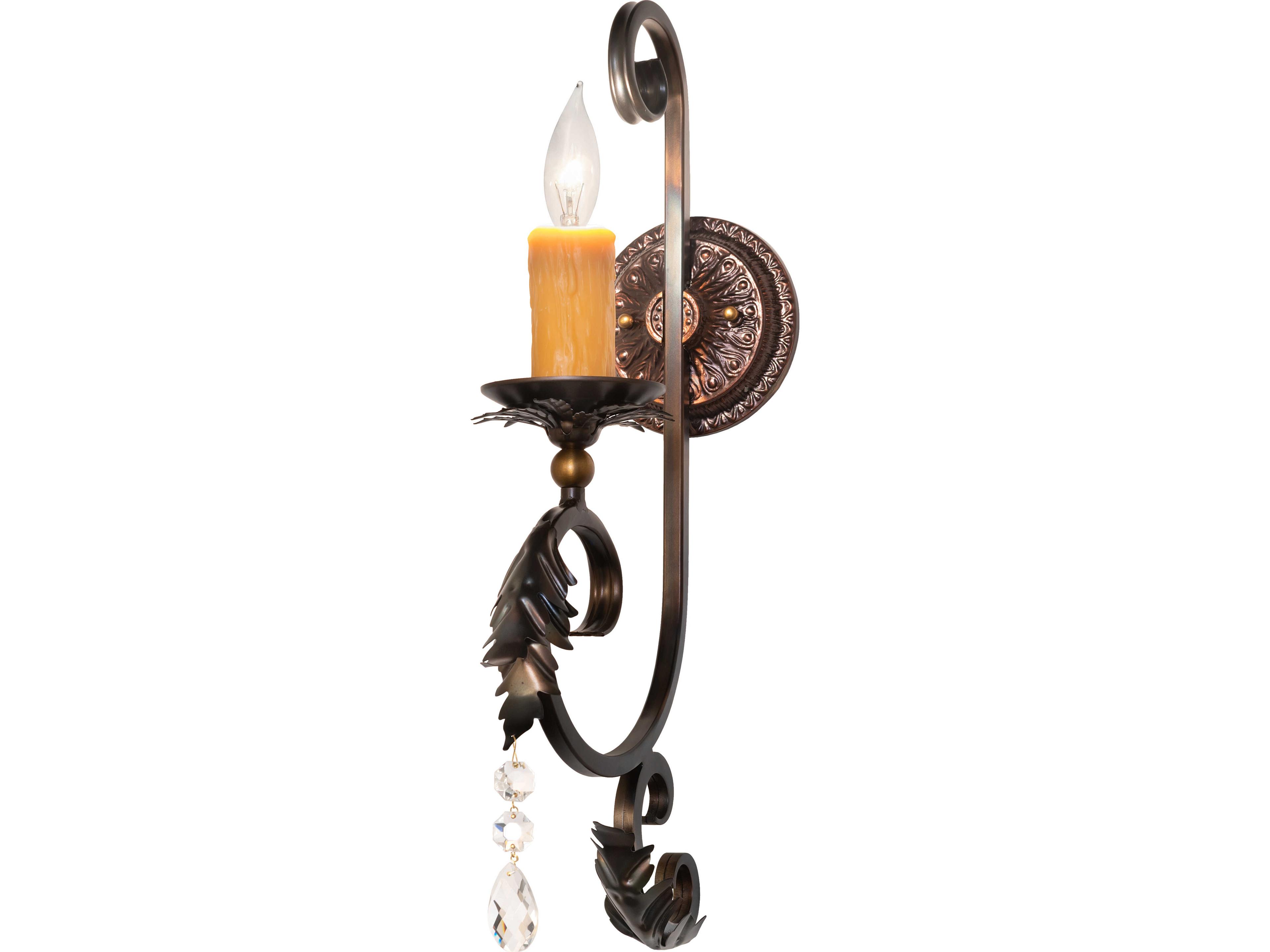 Meyda Ingrid 1-Light Light Burnished Antique Copper Traditional Wall Sconce