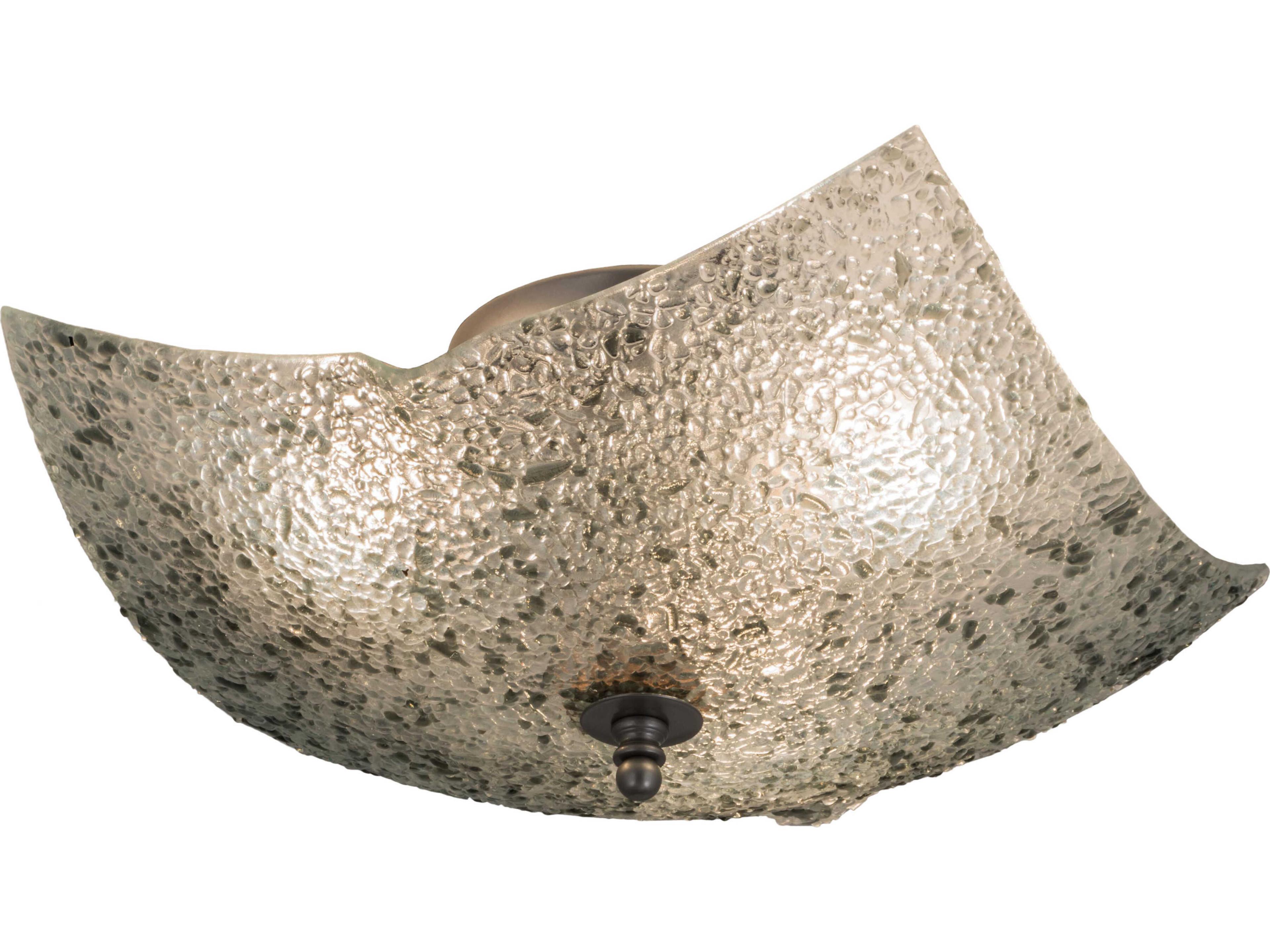 Meyda Metro Fusion 3-Light Silver Flush Mount