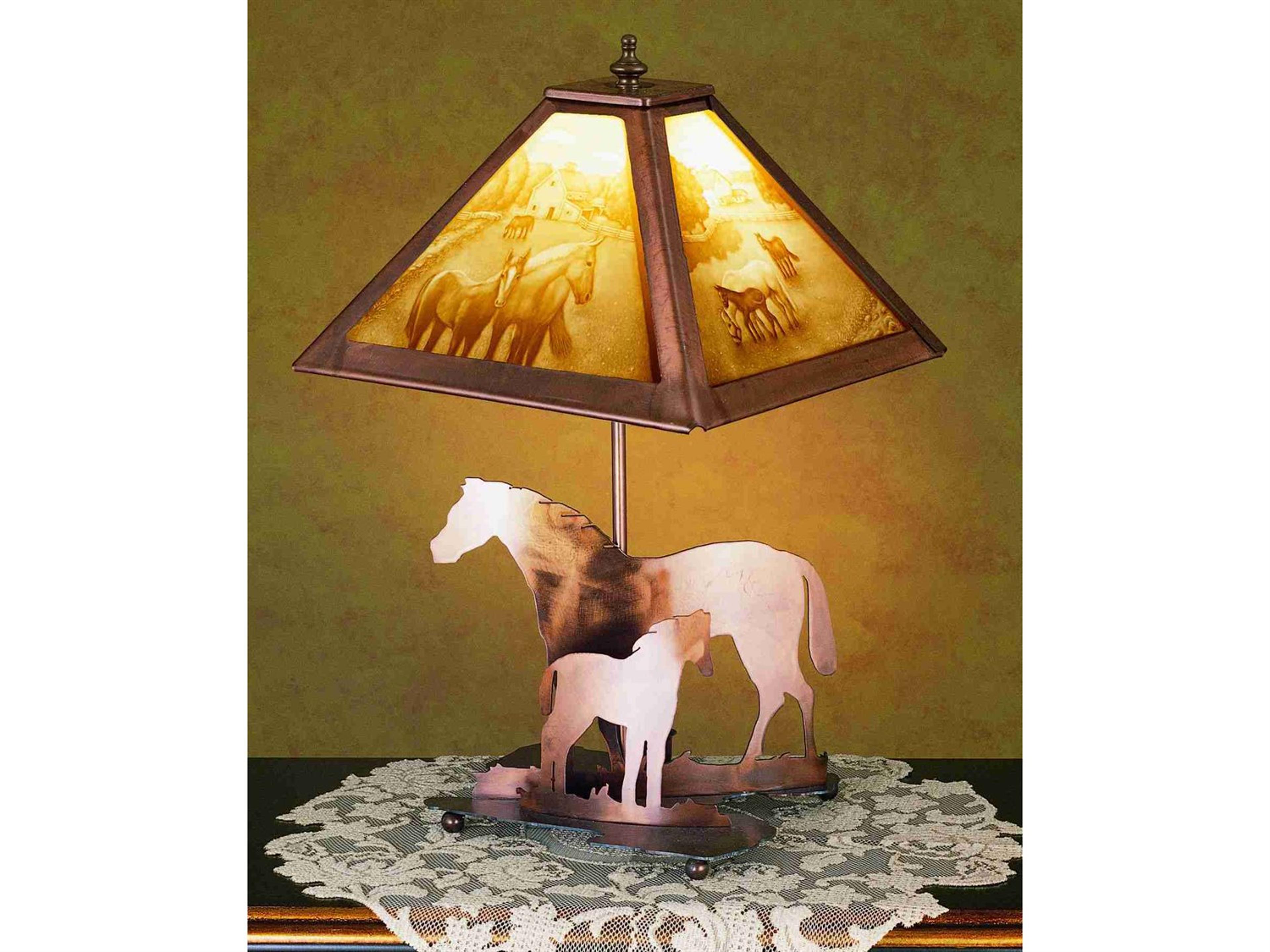 Meyda Blue & Green Light Peach Bronze Table Lamp Base
