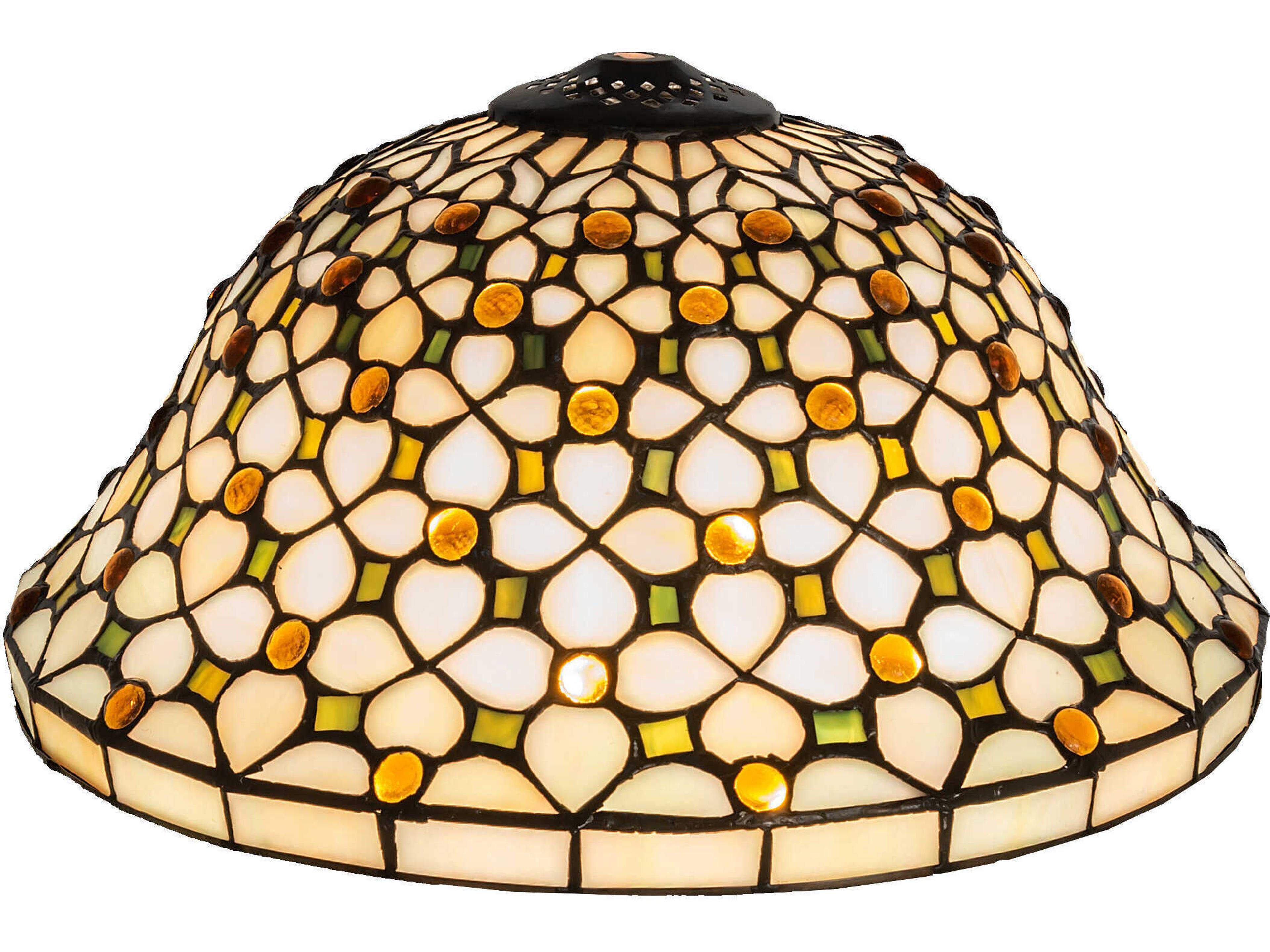 Meyda Diamond & Jewel Green / Beige 14" Recurve Shade