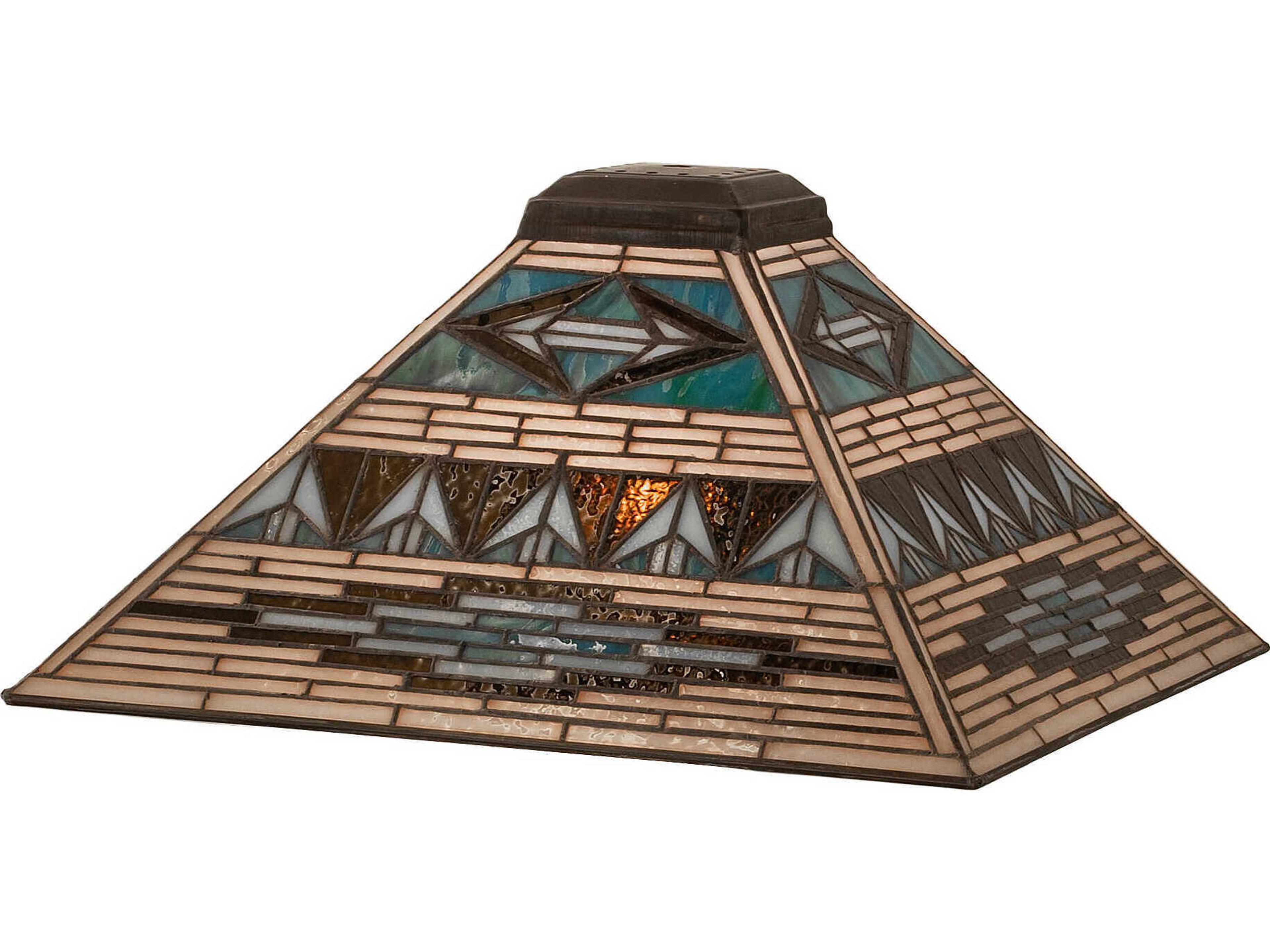 Meyda Valencia Mission Blue / Chocolate 20" Shade