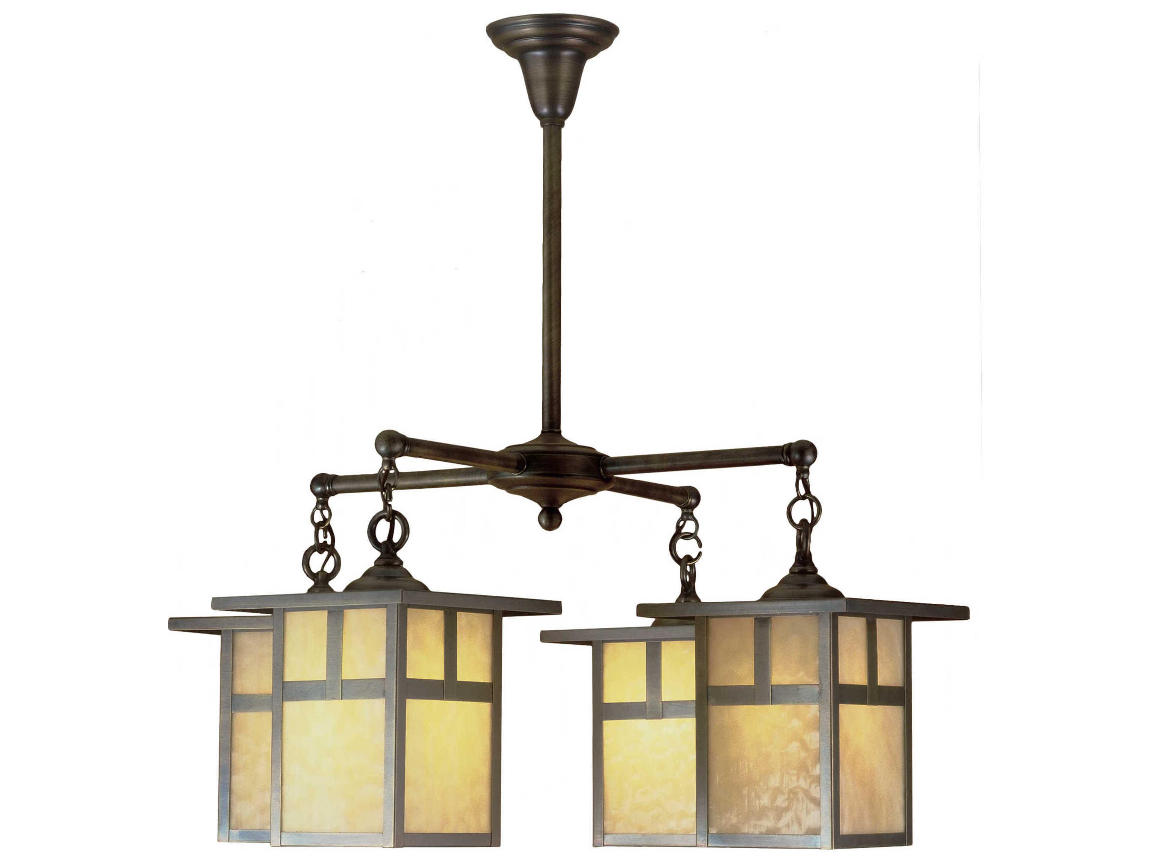 Meyda Hyde Park 4-Light Brass Geometric Chandelier