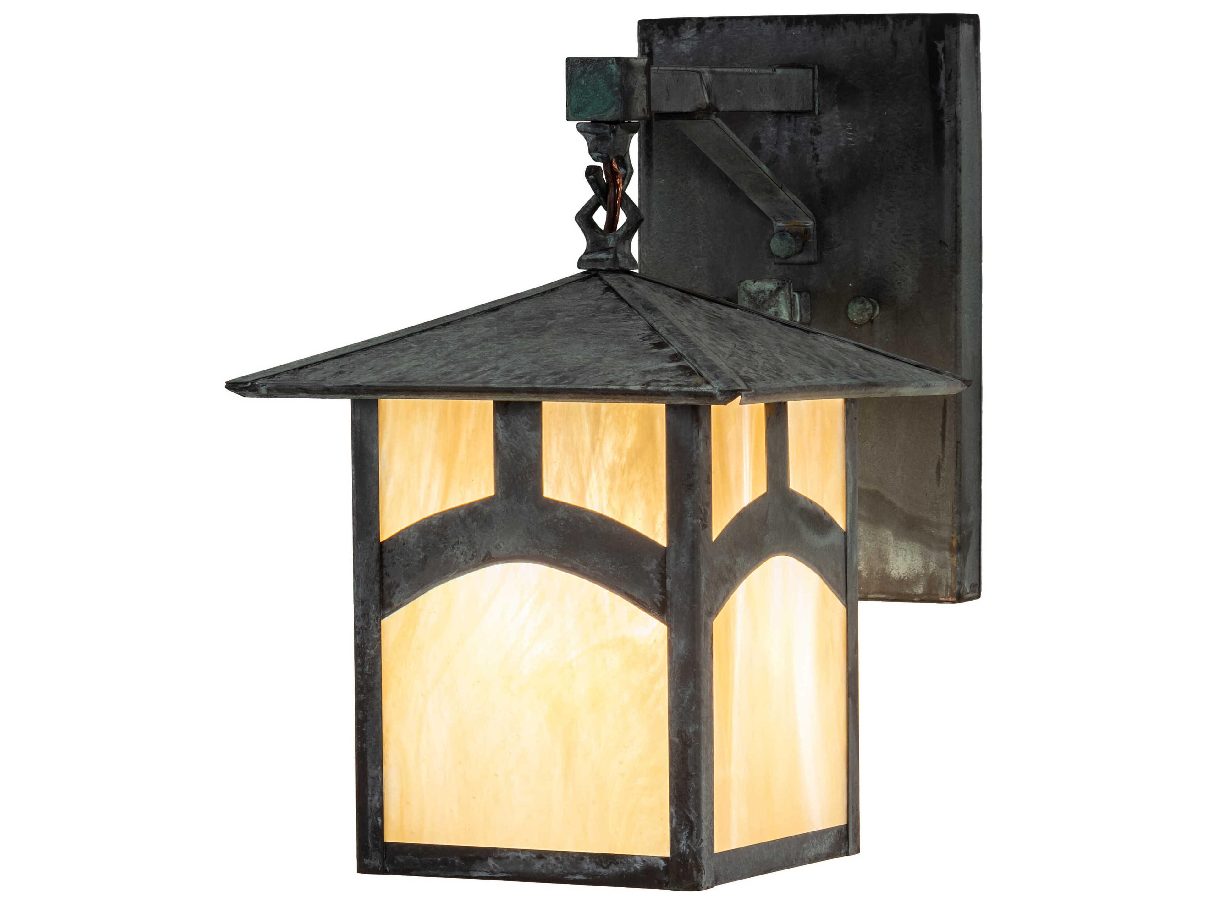 Meyda Seneca 1-Light Verdigris Black Glass Wall Sconce