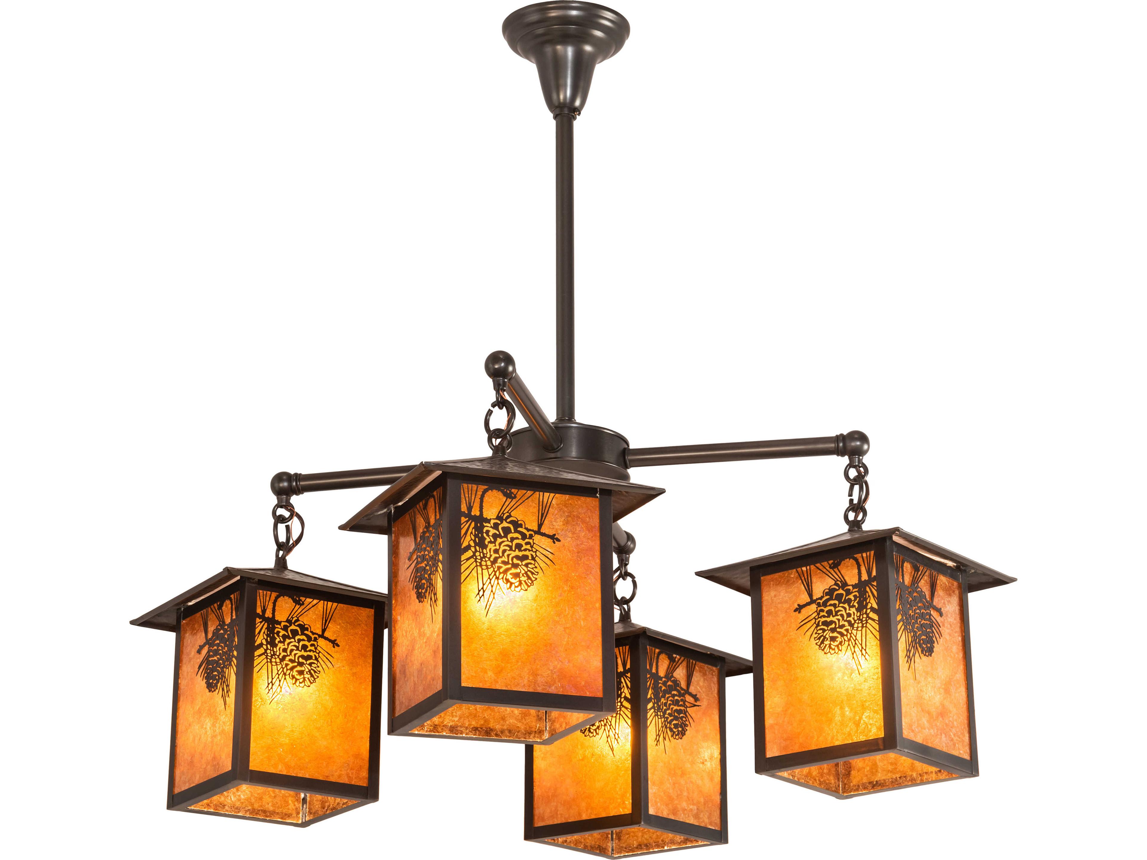 Meyda Seneca 4-Light Brown Traditional Chandelier
