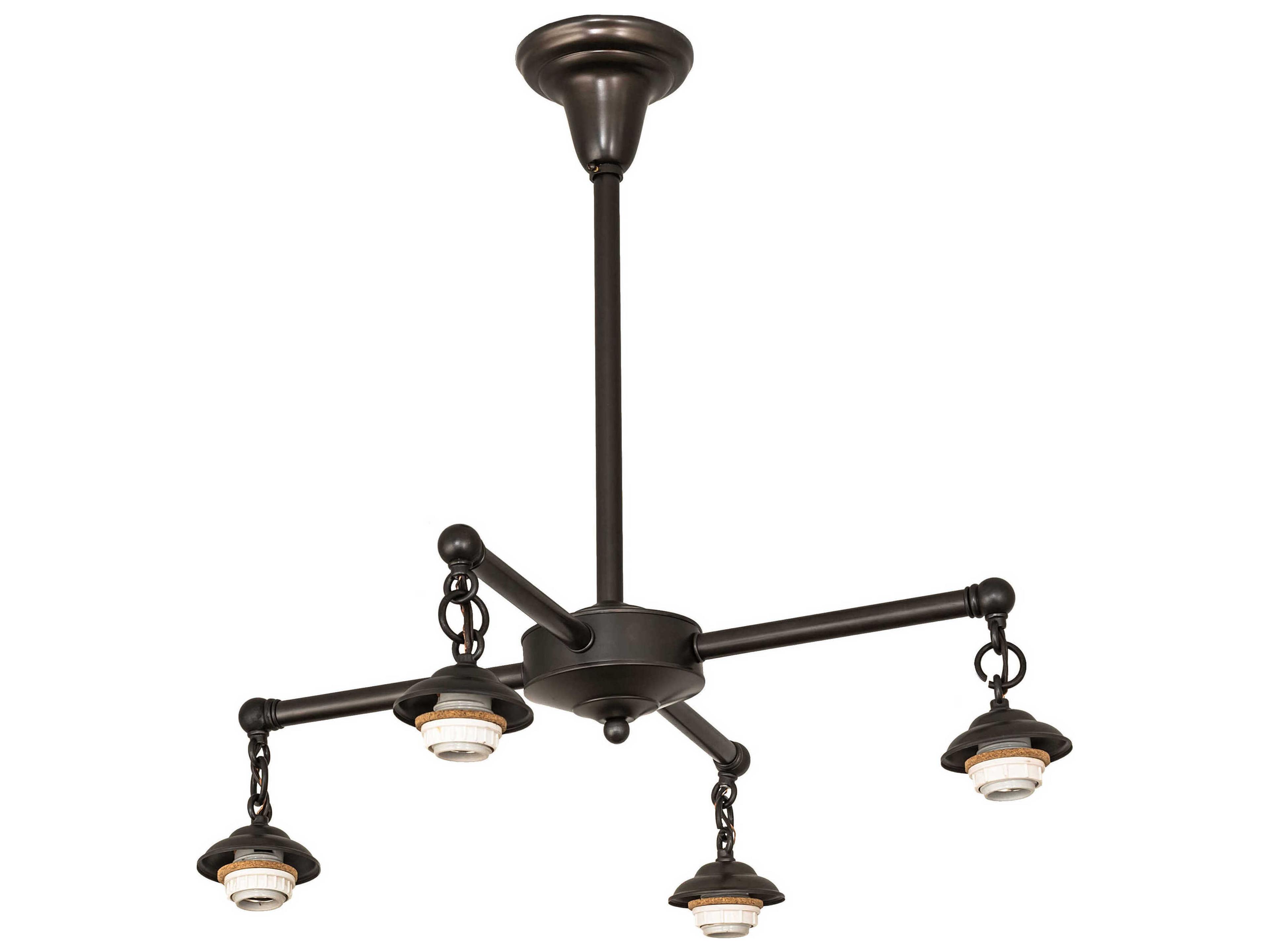 Meyda Craftsman 4-Light Brown Chandelier