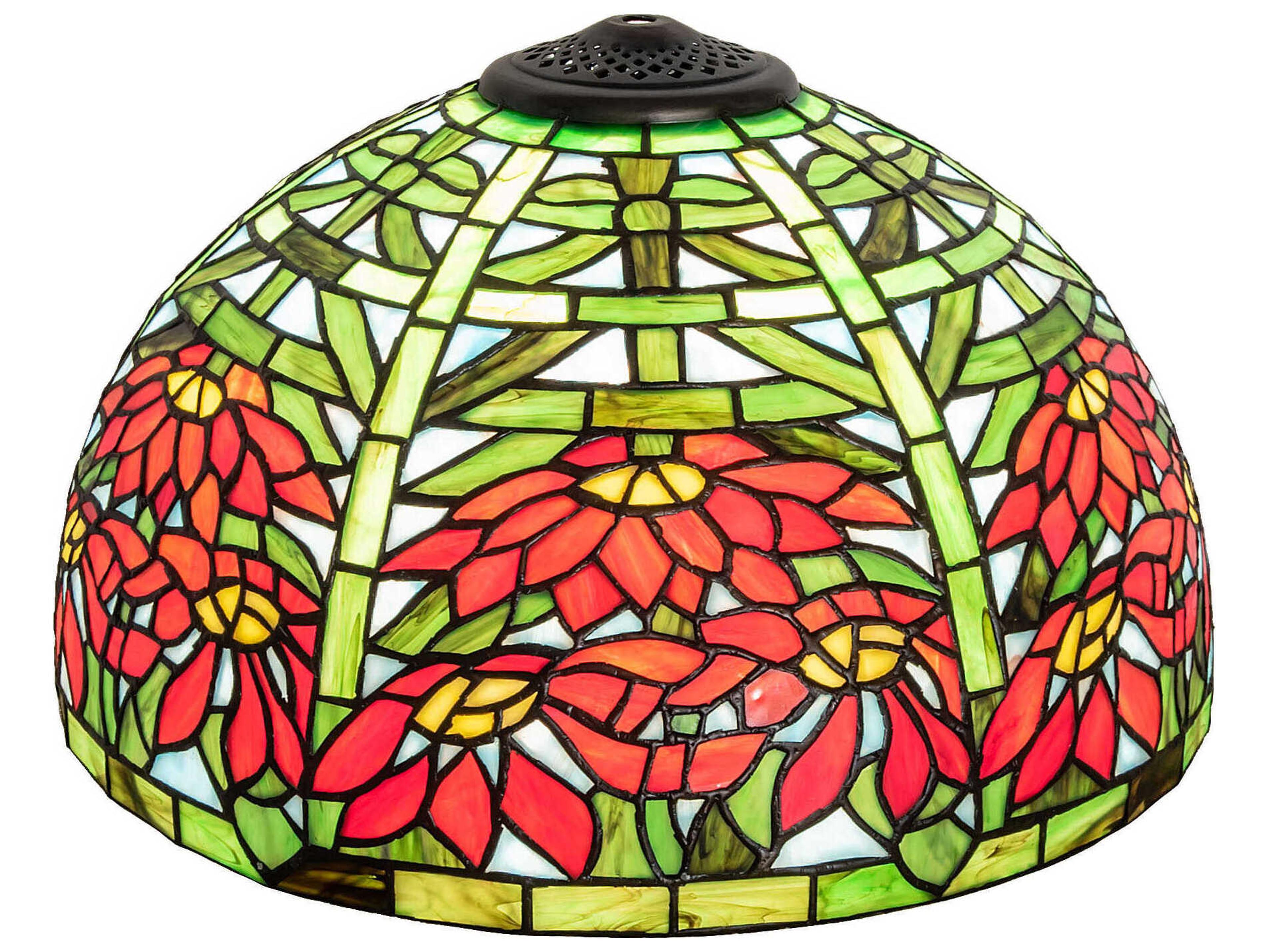 Meyda Ruby / Green 15" Poinsettia Shade