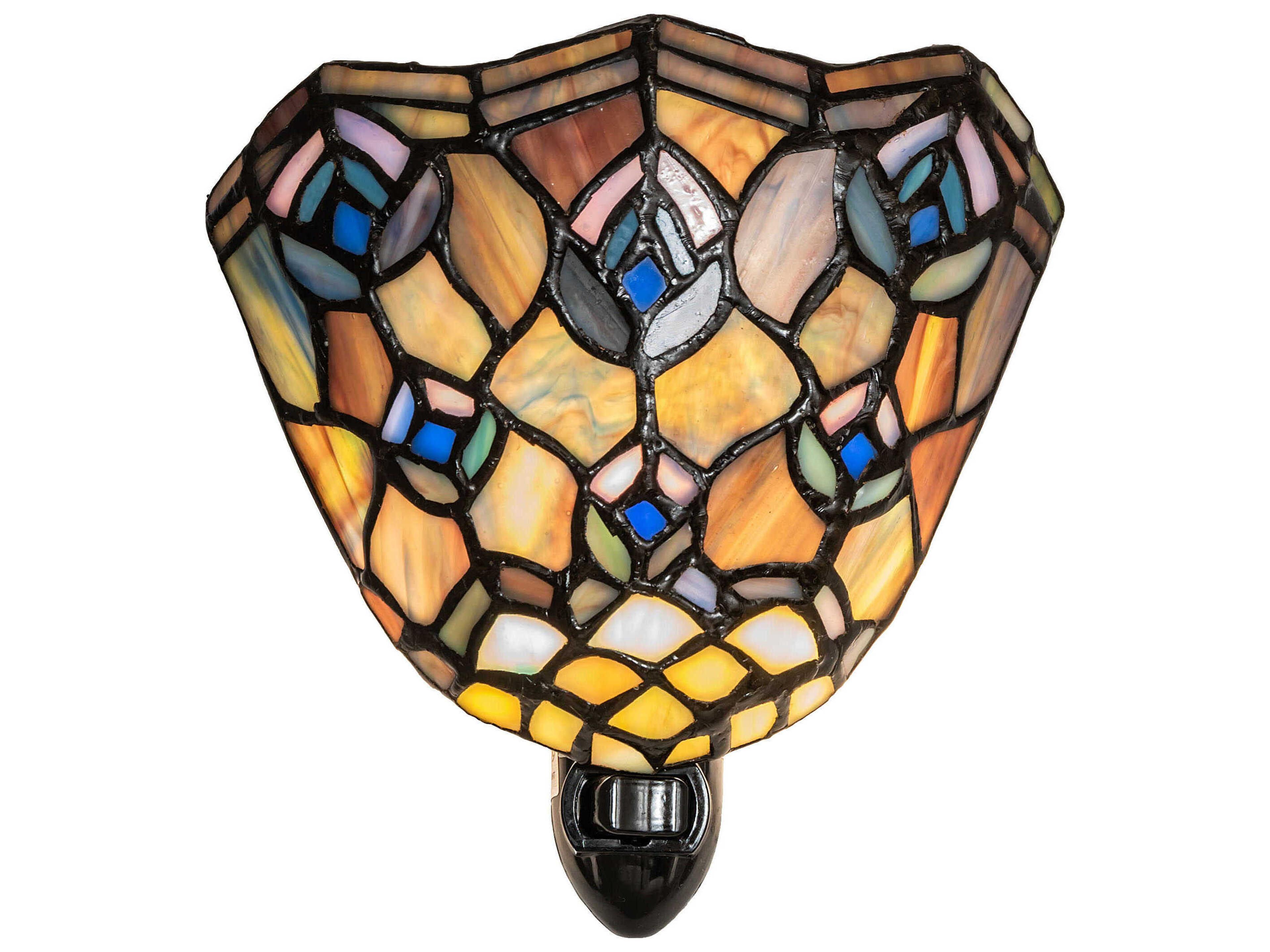 Meyda Tiffany Peacock Feather 1-Light Blue Glass Wall Sconce