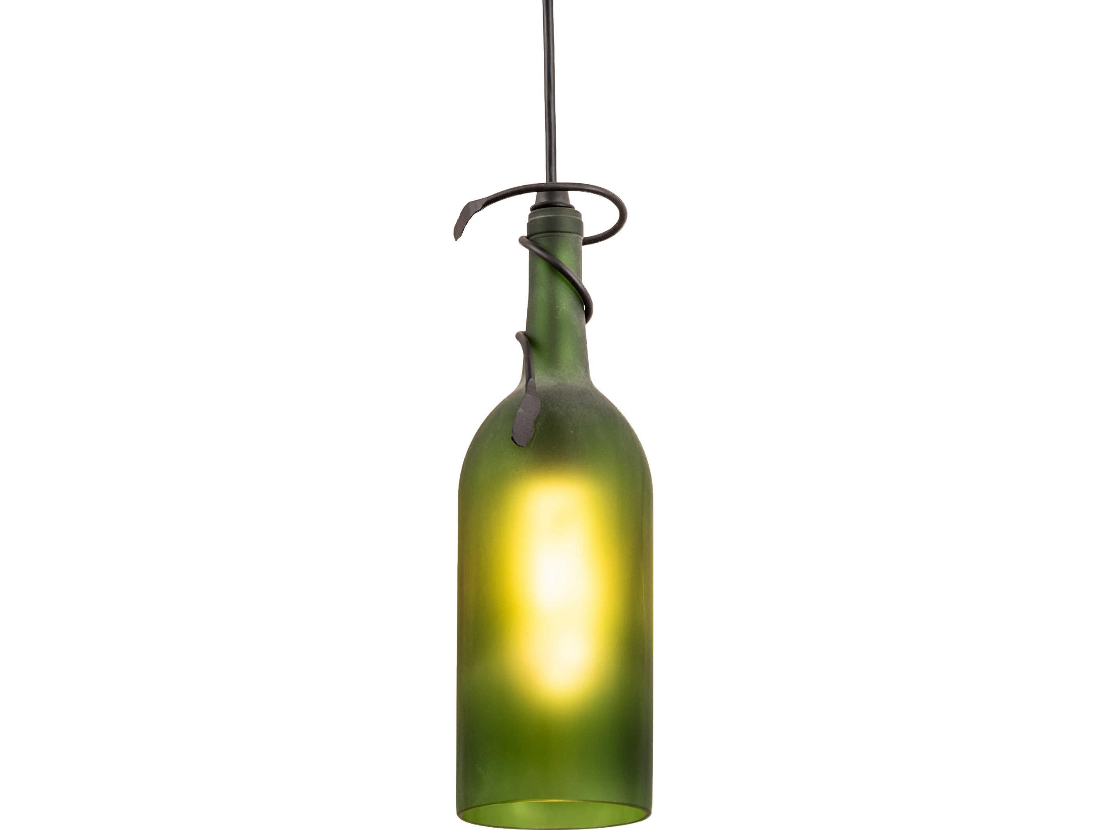 Meyda Tuscan Vineyard 1-Light Green Geometric Mini Pendant