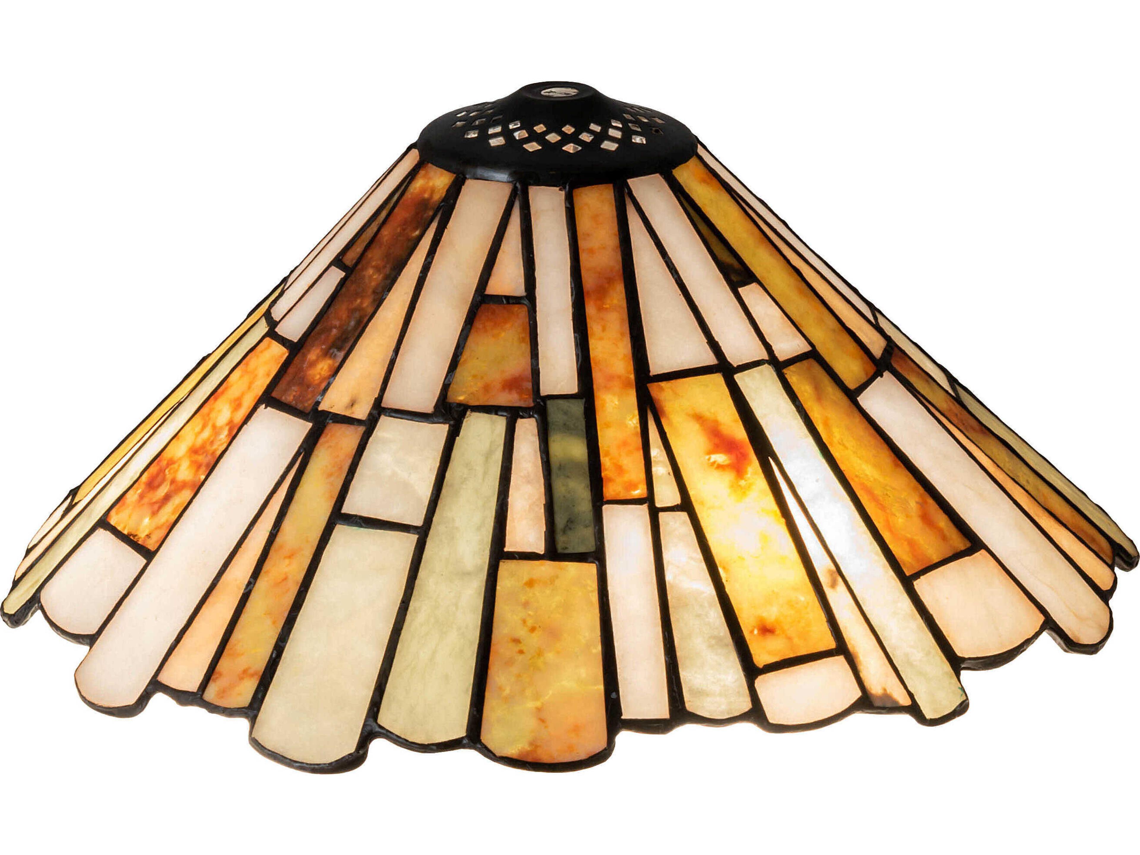 Meyda Beige / White 13" Delta Jadestone Shade