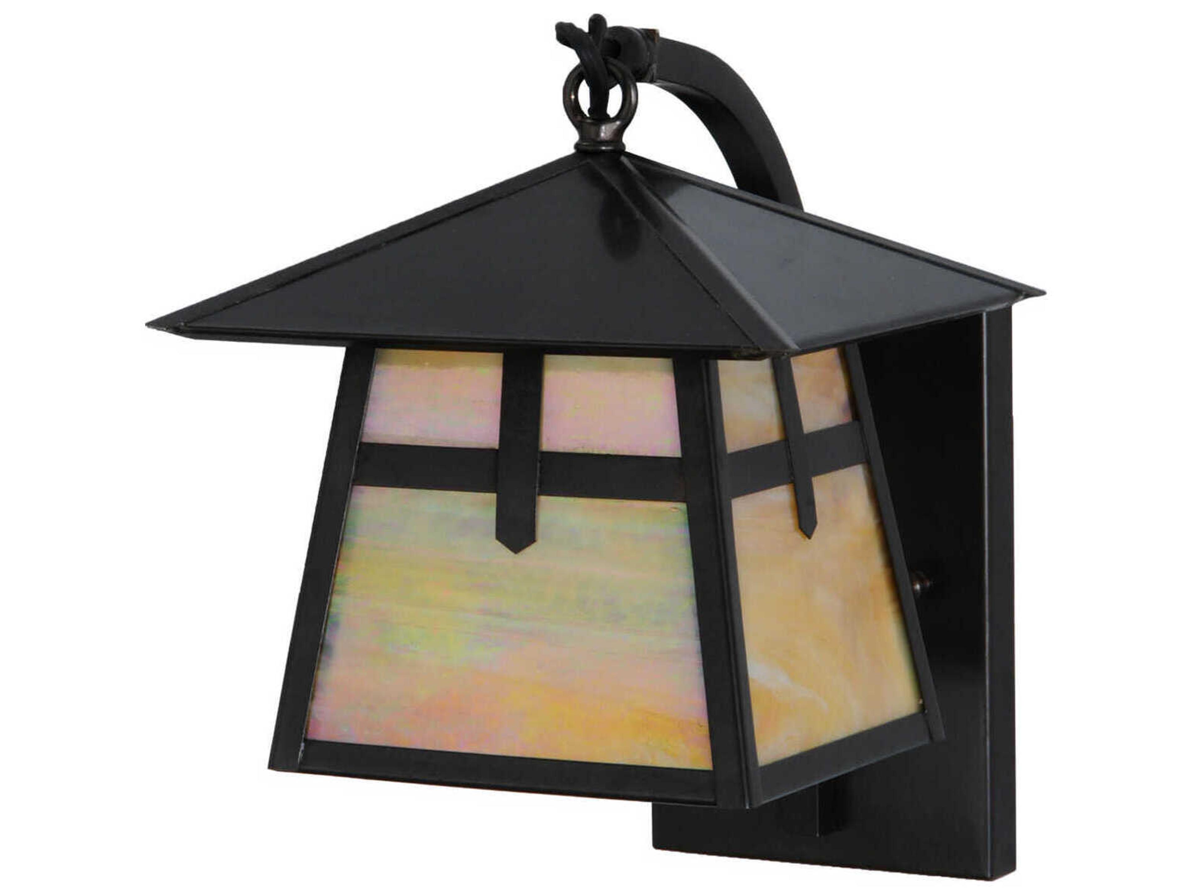 Meyda Stillwater Cross Mission 1-Light Craftsman Brown Glass Wall Sconce