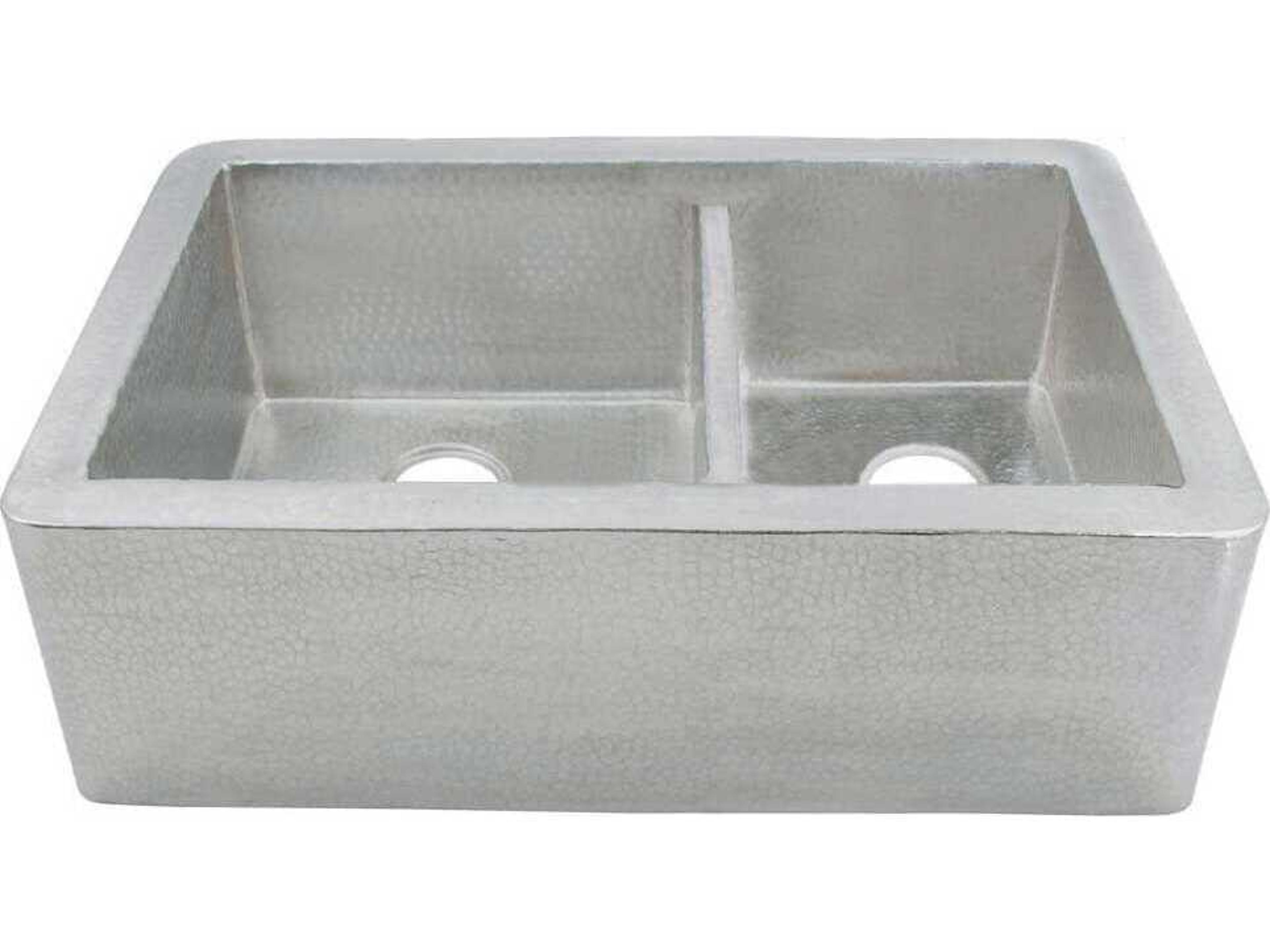 Native Trails Farmhouse Brushed Nickel Duet Kitchen Sink