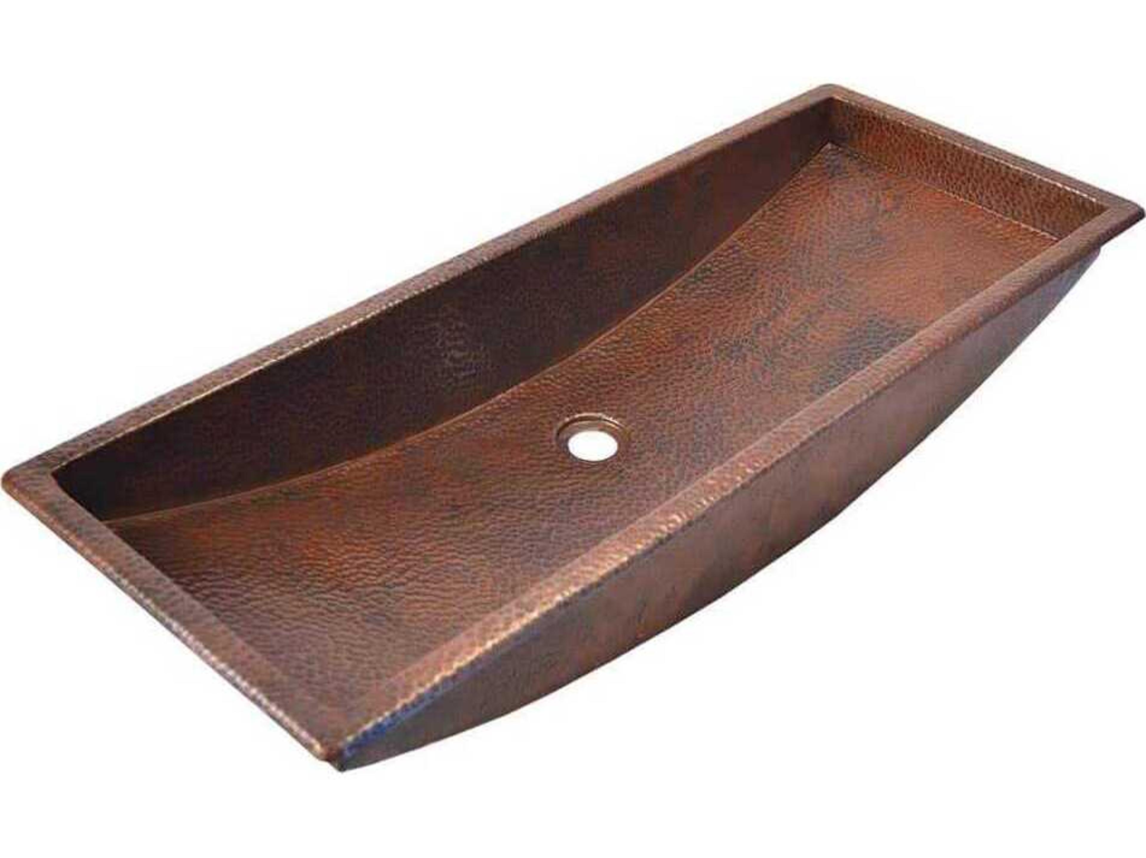 Native Trails Trough Antique Copper Bathroom Sink