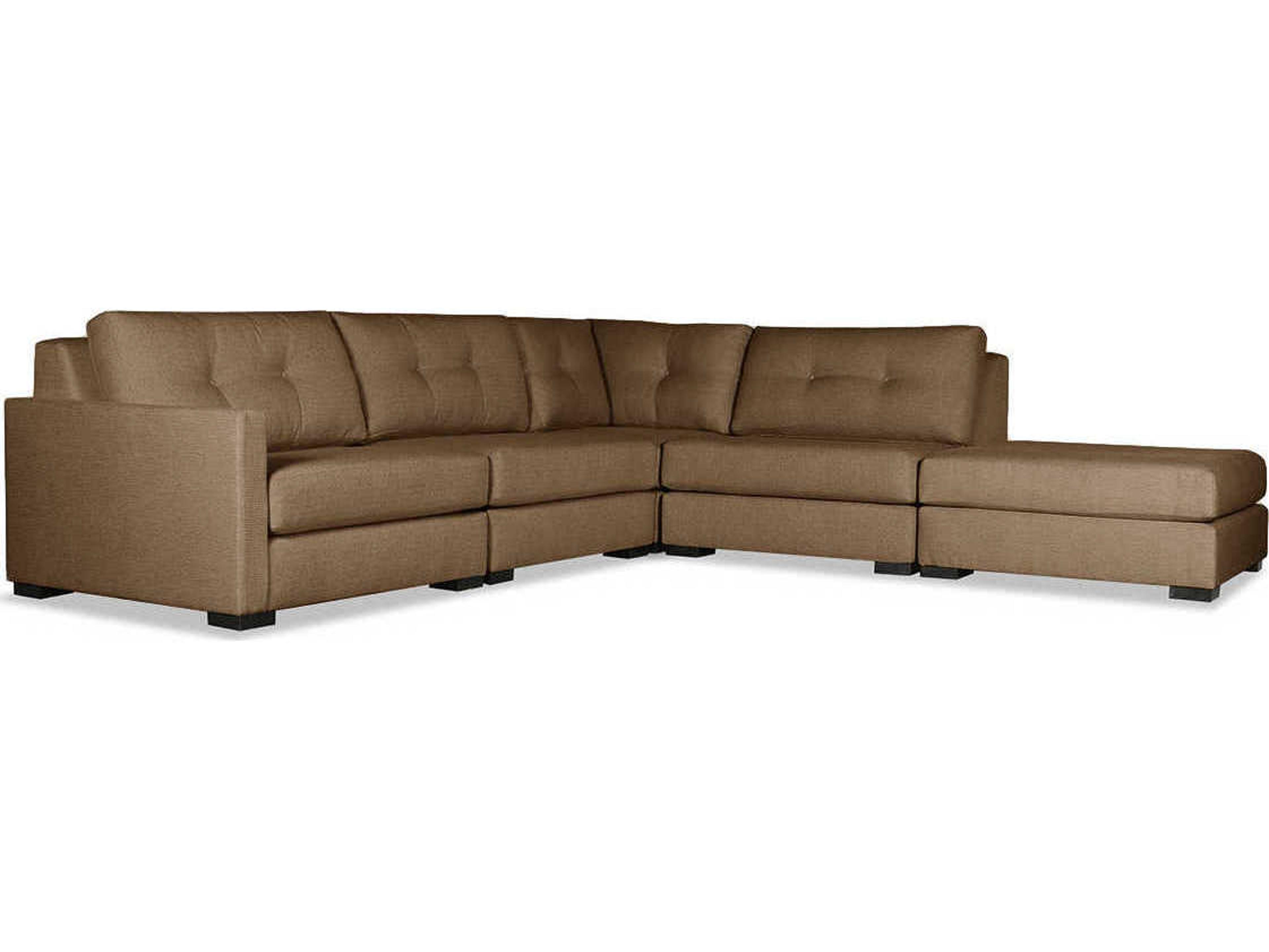 Nativa Interiors Chester Buttoned 5 - Pieces LAF Upholstered Sectional Sofa with Ottoman