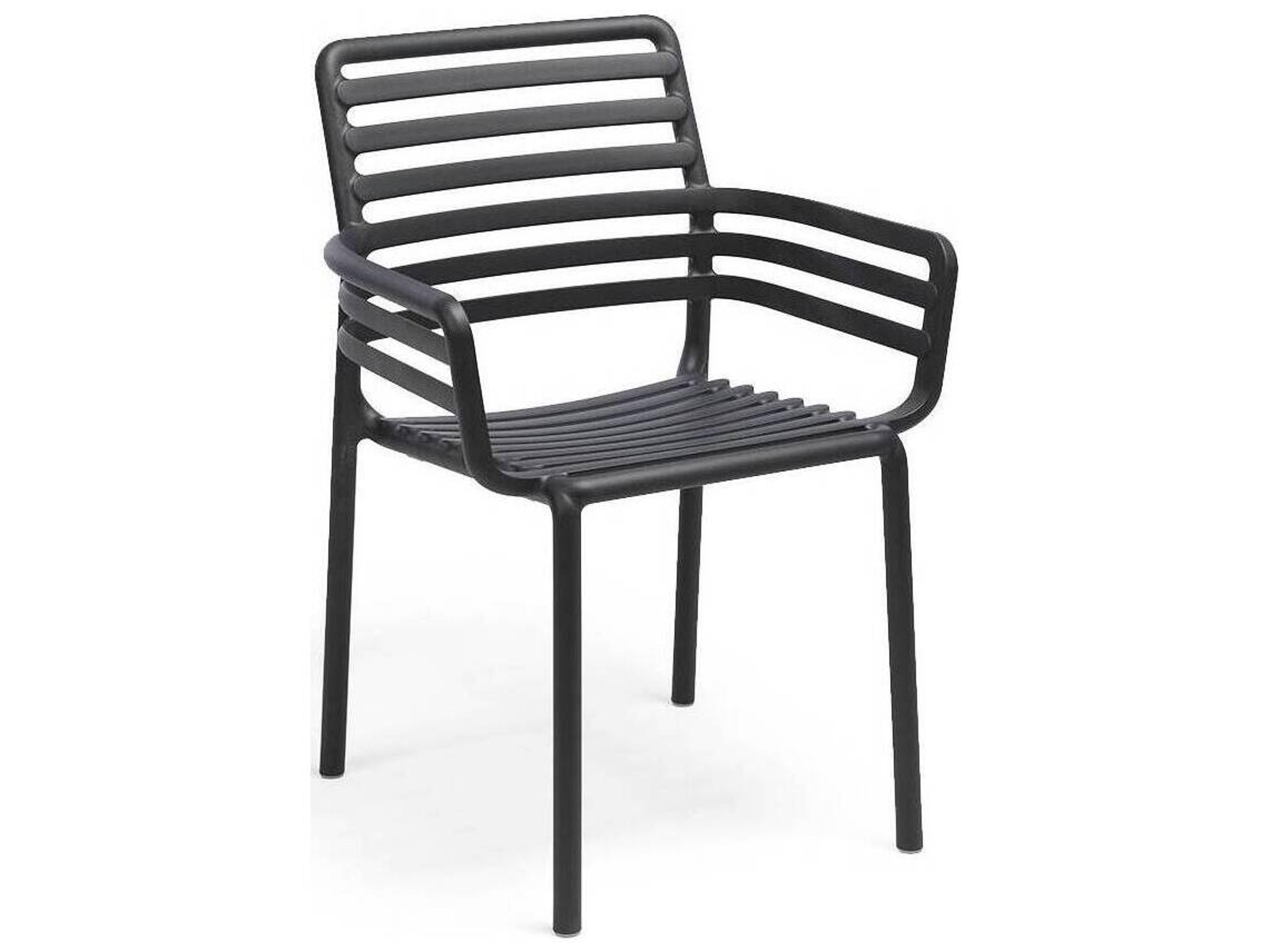 Nardi Doga Resin Antracite Stackable Patio Dining Arm Chair