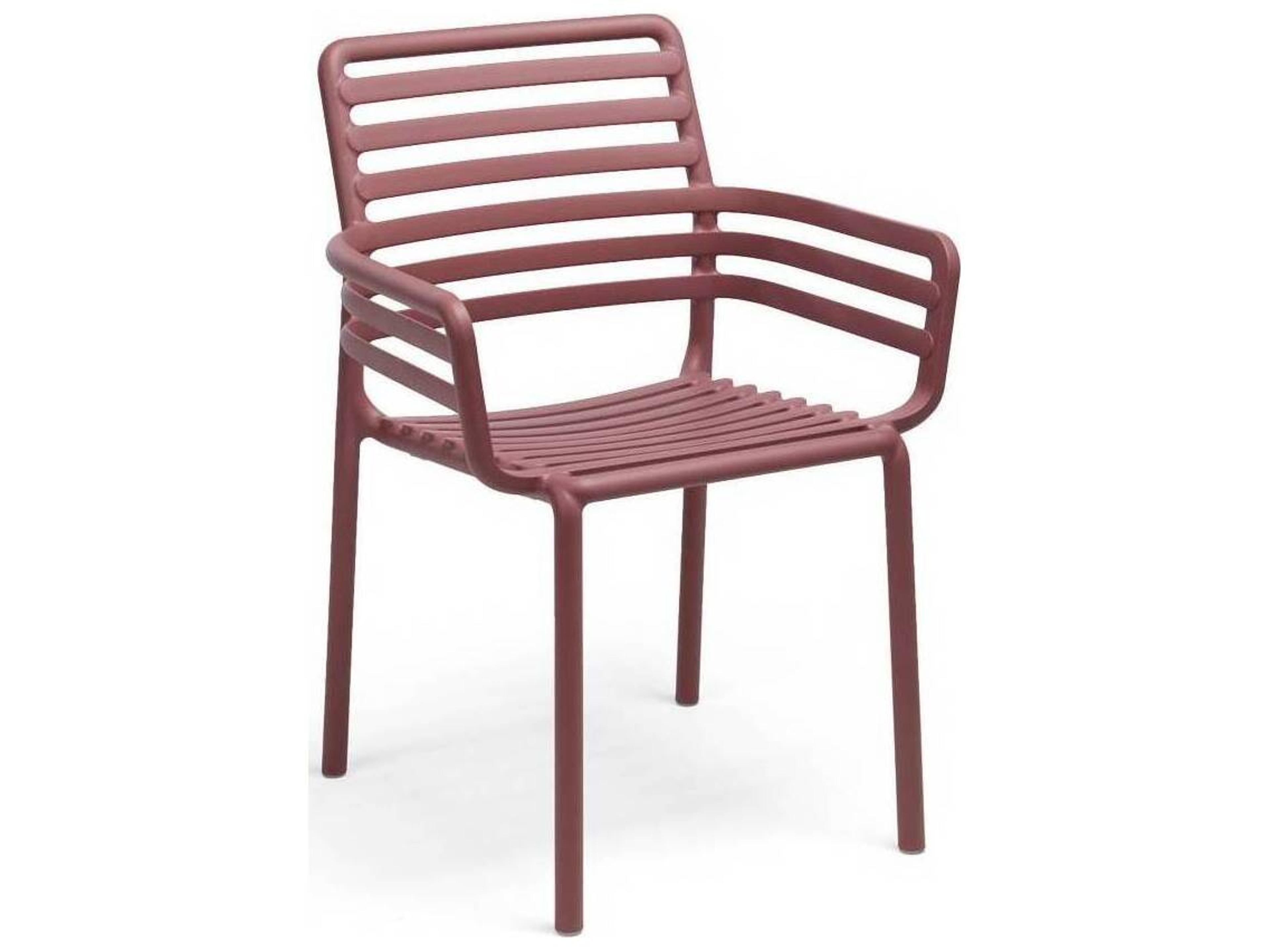 Nardi Doga Resin Marsala Stackable Outdoor Dining Arm Chair