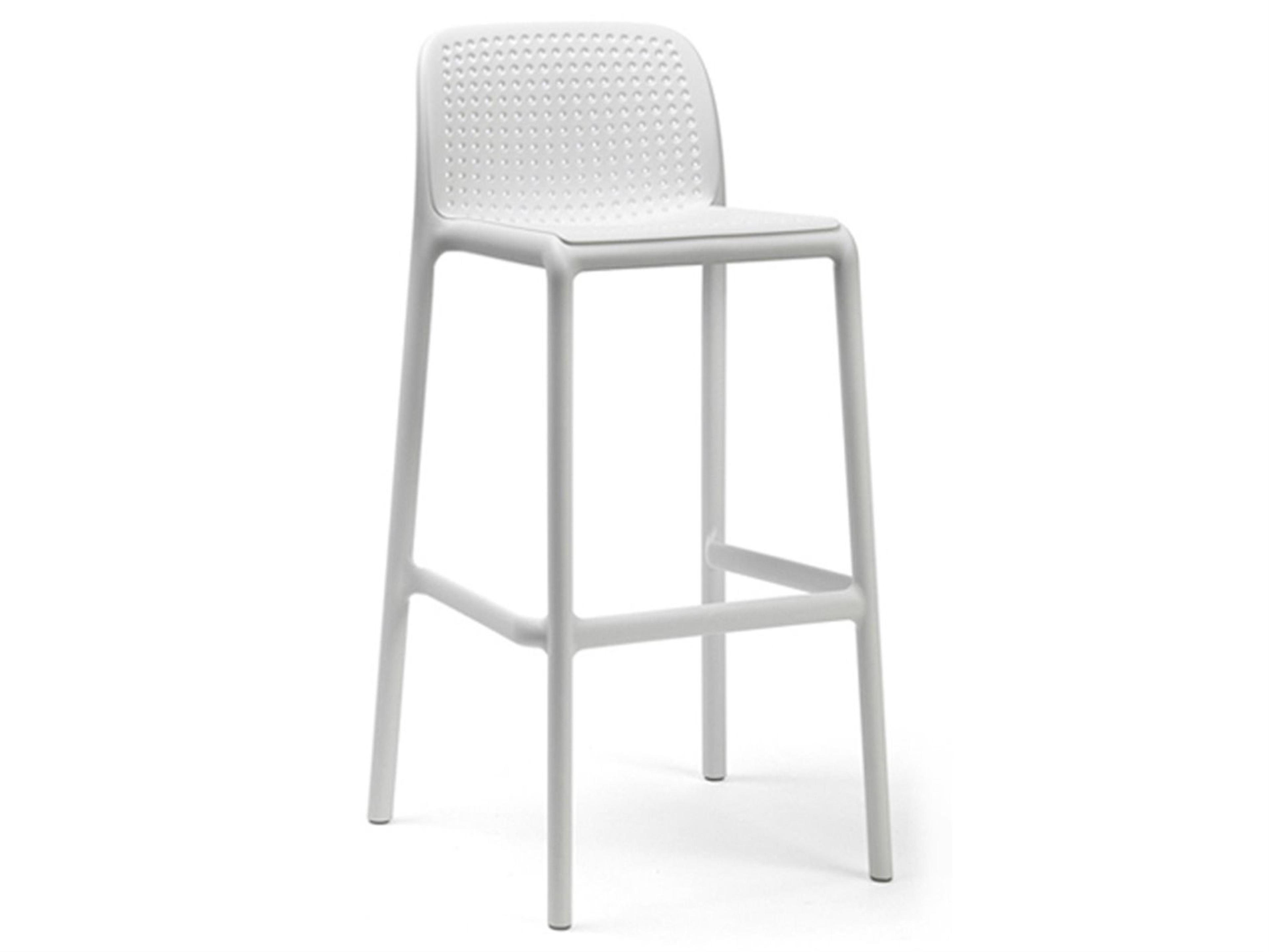 Nardi Lido Resin Bianco Stackable Outdoor Bar Stool