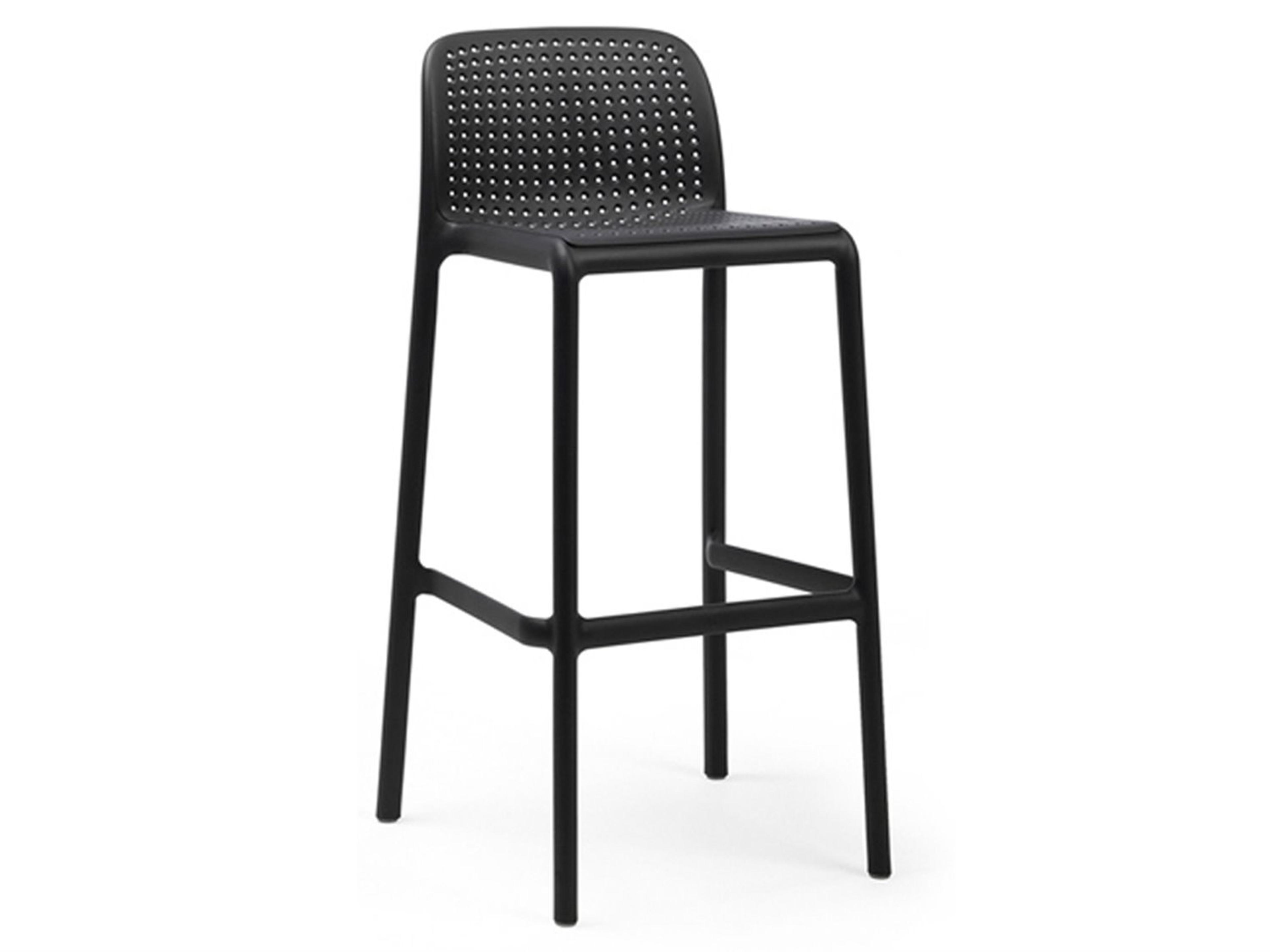 Nardi Lido Resin Antracite Stackable Outdoor Patio Bar Stool