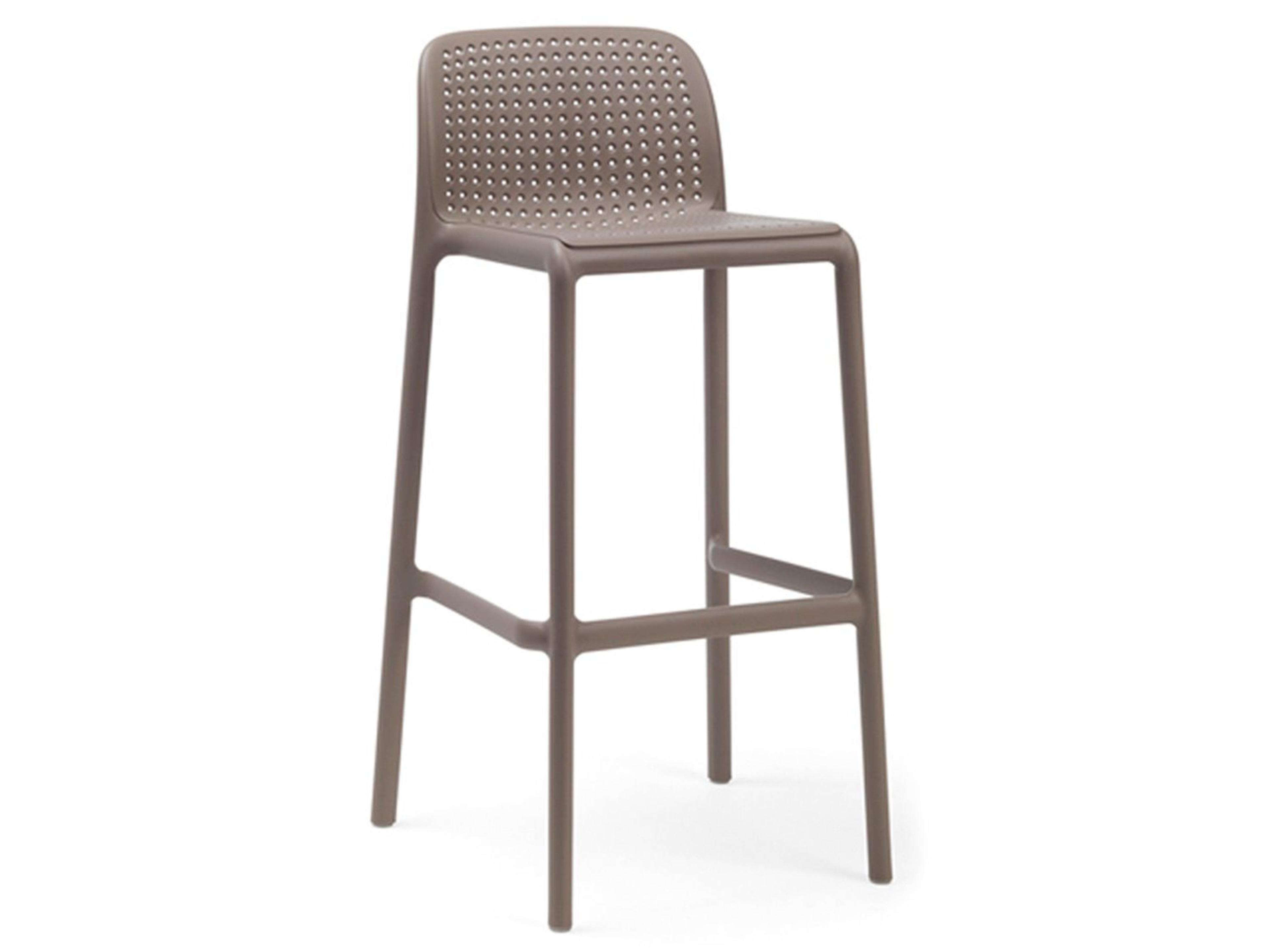 Nardi Lido Resin Tortora Stackable Outdoor Patio Bar Stool