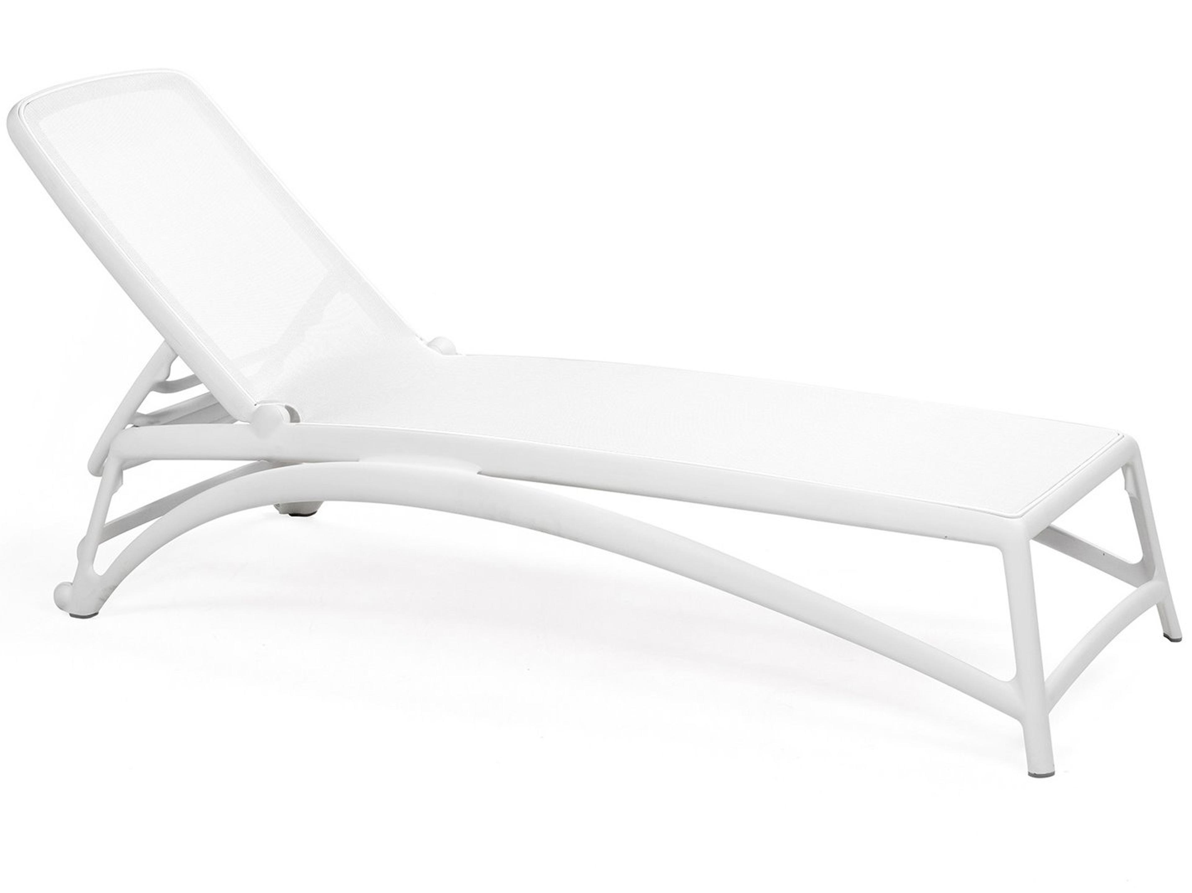 Nardi Atlantico Sling Resin Bianco Stackable Outdoor Chaise Lounge