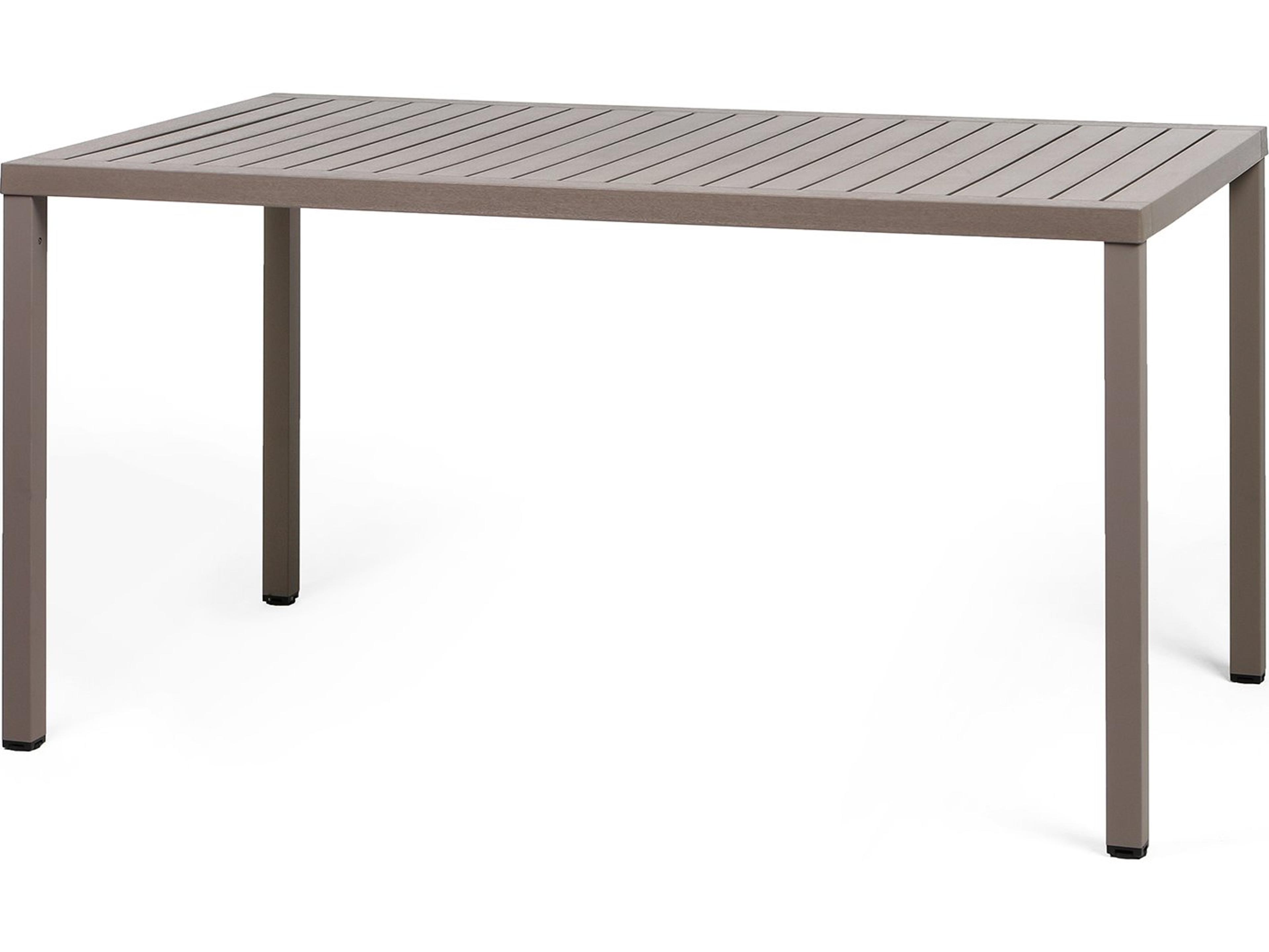 Nardi Cube Aluminum Tortora Rectangular DurelTop Patio Dining Table