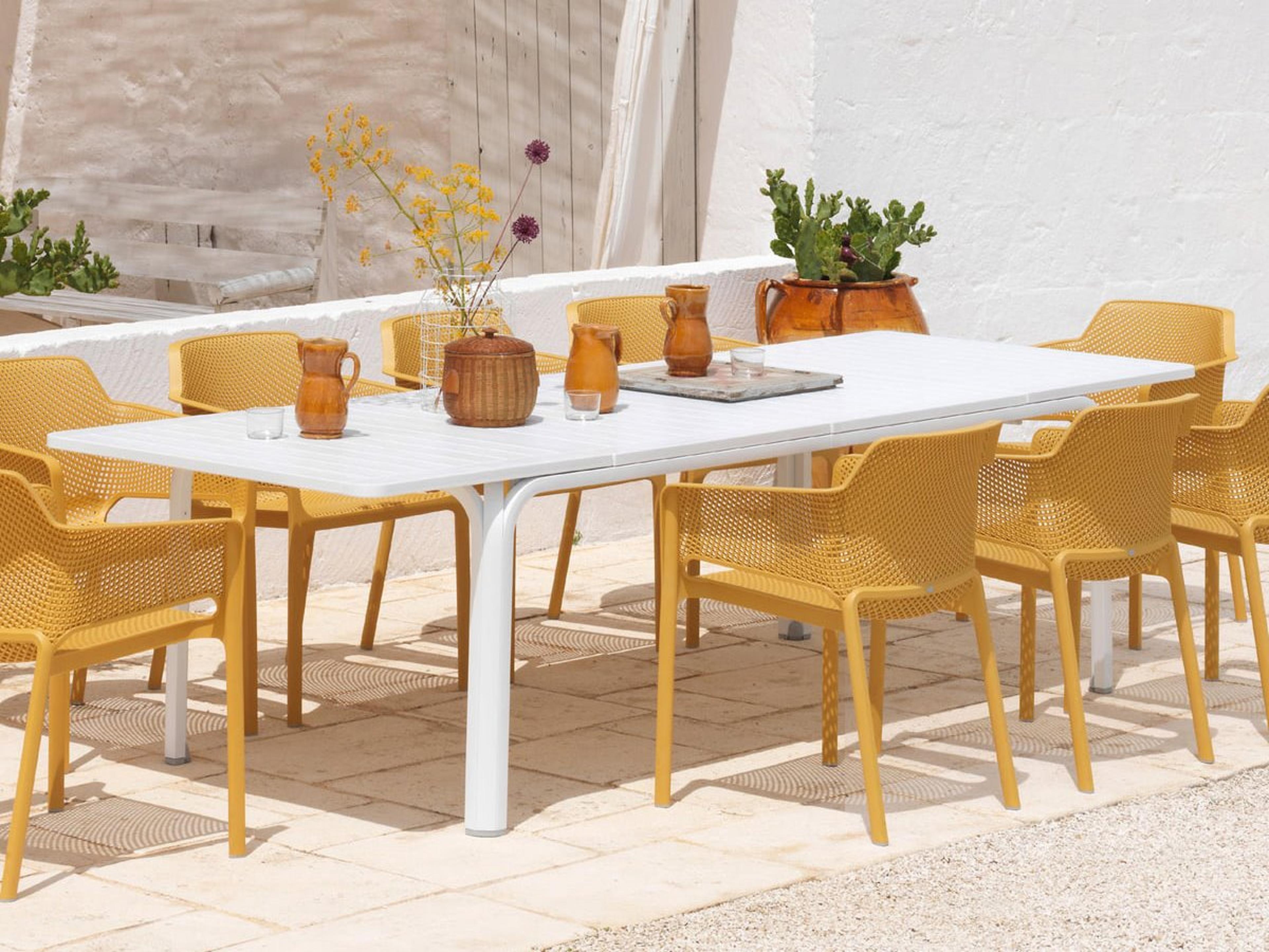 Nardi NET Resin Senape/Bianco Outdoor Patio Dining Set