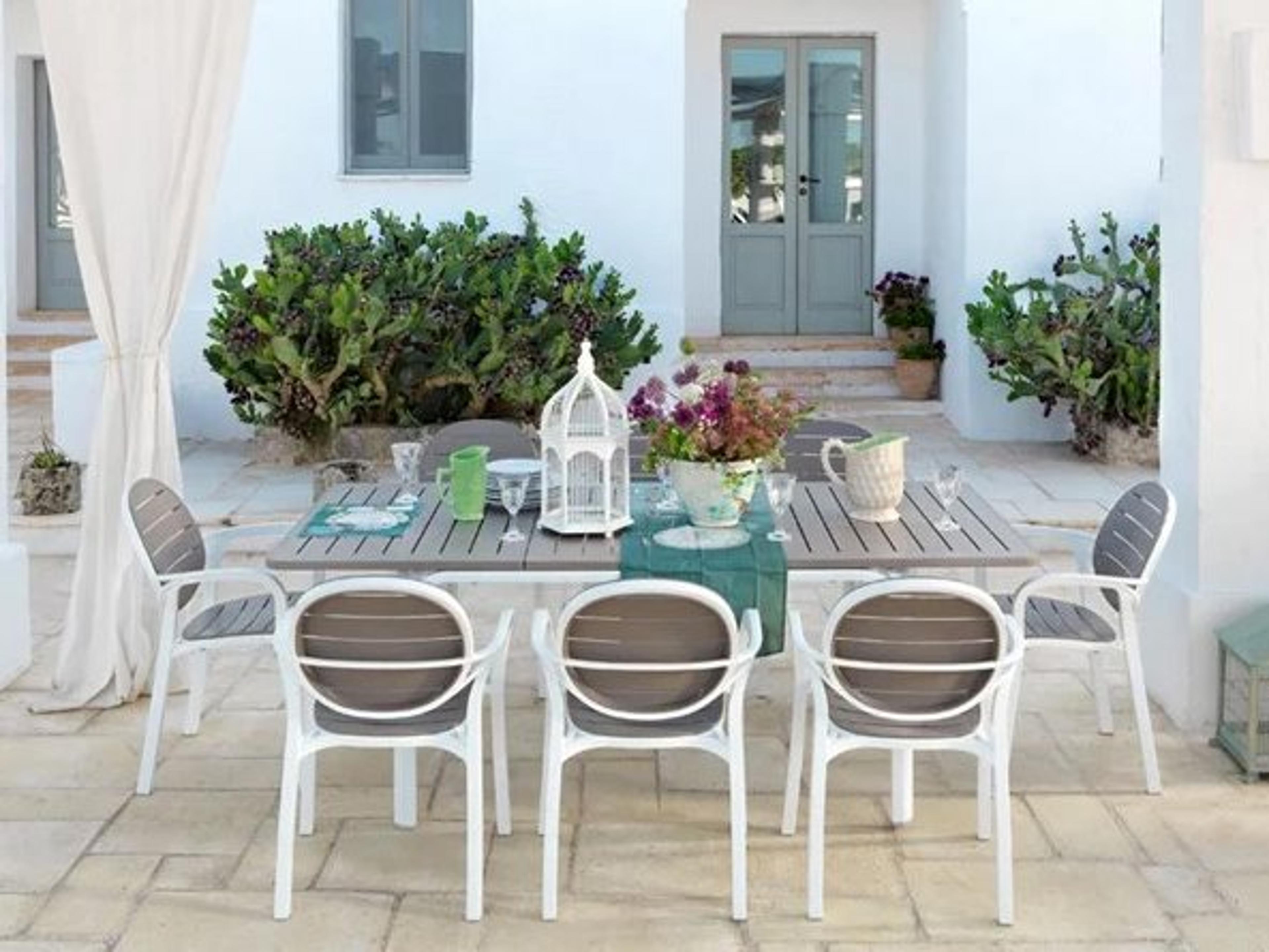 Nardi Palma Resin Bianco / Tortora Outdoor Patio Dining Set