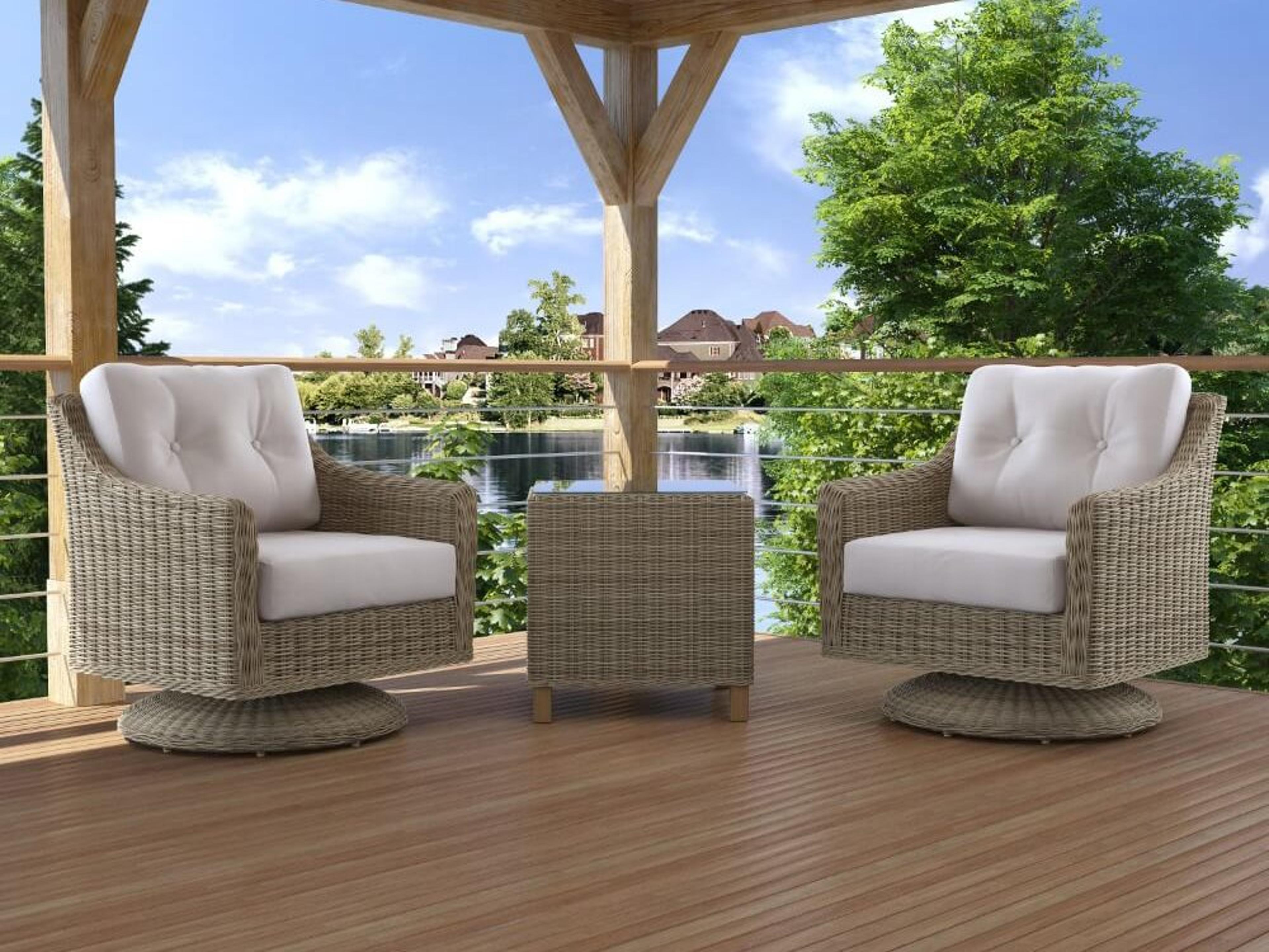 Forever Patio Carlisle Wicker Alabaster 3 Piece Lounge Set