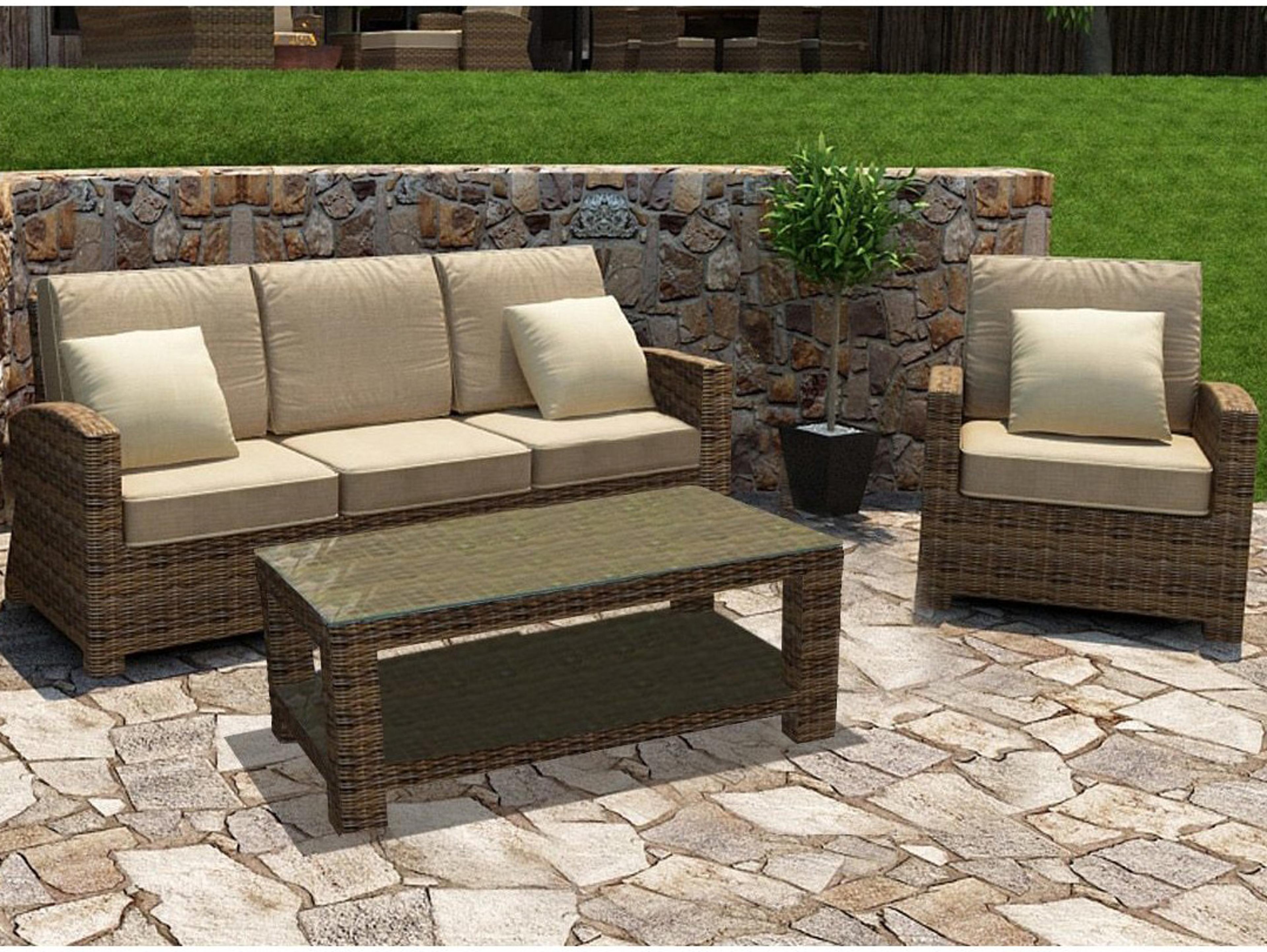 Forever Patio Cypress Wicker Heather Thick 3 Piece Lounge Set