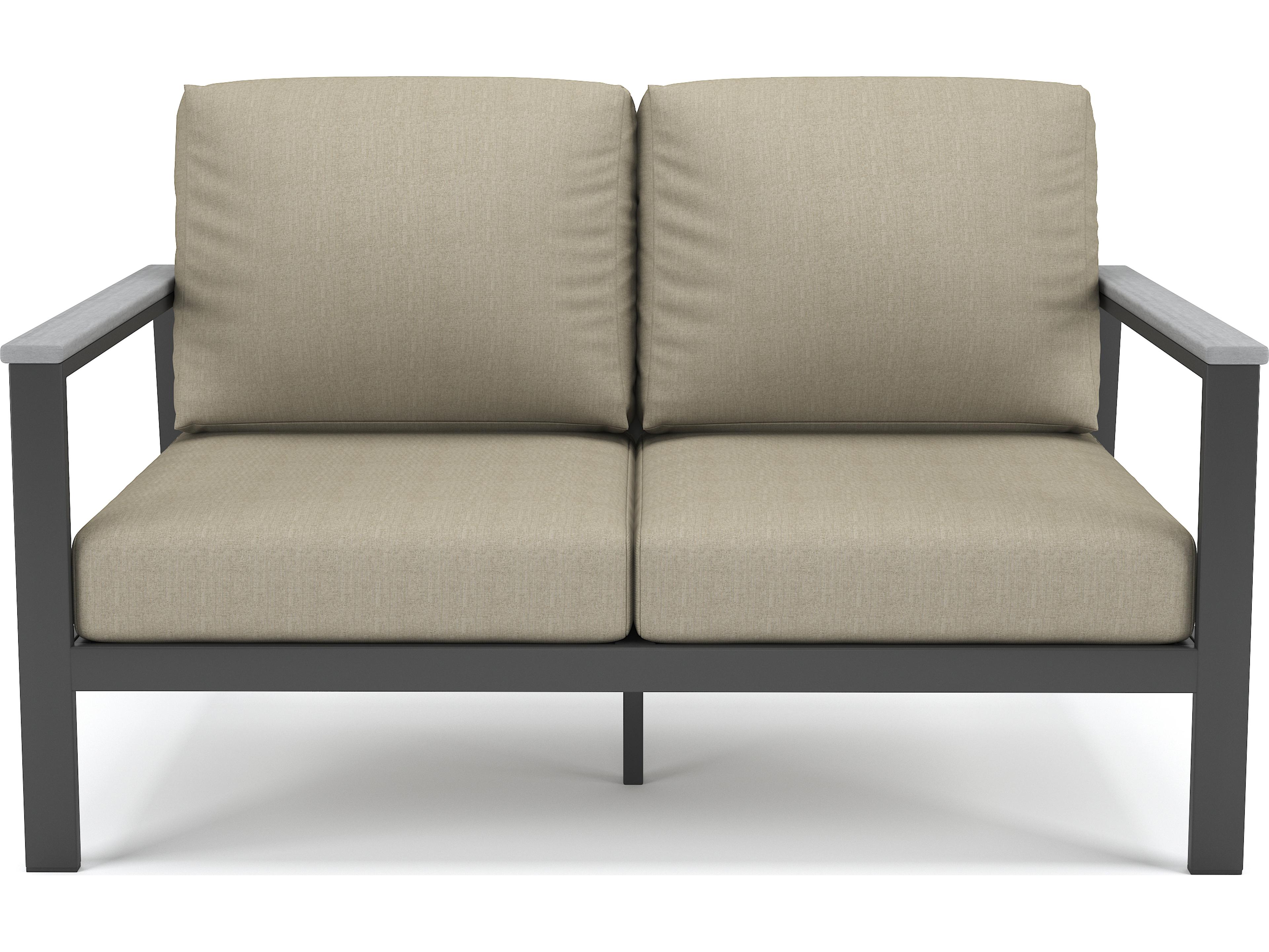 Forever Patio Hanover Slat Aluminum Loveseat with Polytuf Arm
