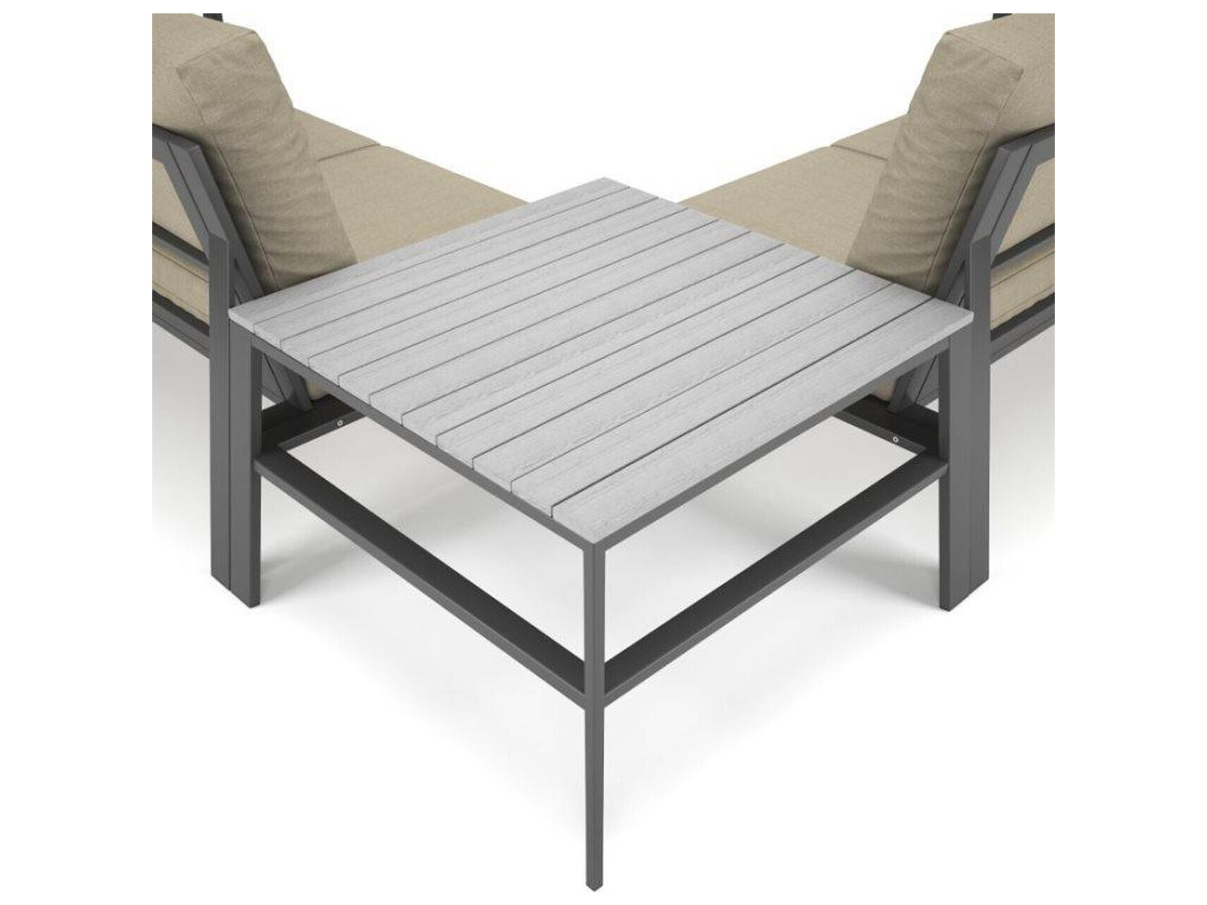 Forever Patio Hanover Slat Aluminum Nesting Sectional Corner Table