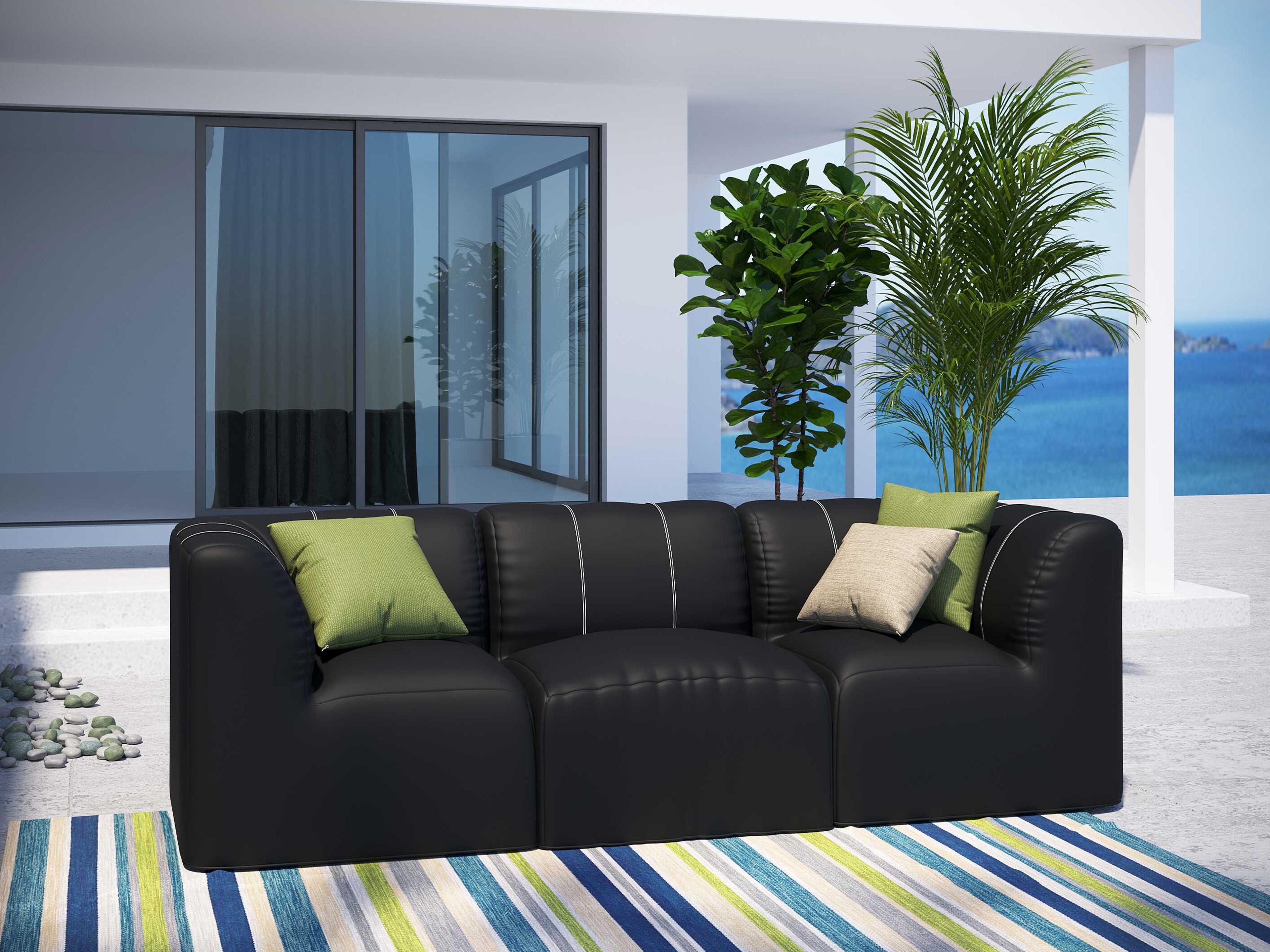 Forever Patio Murano Teak Poly 3 Piece Sectional Lounge Set