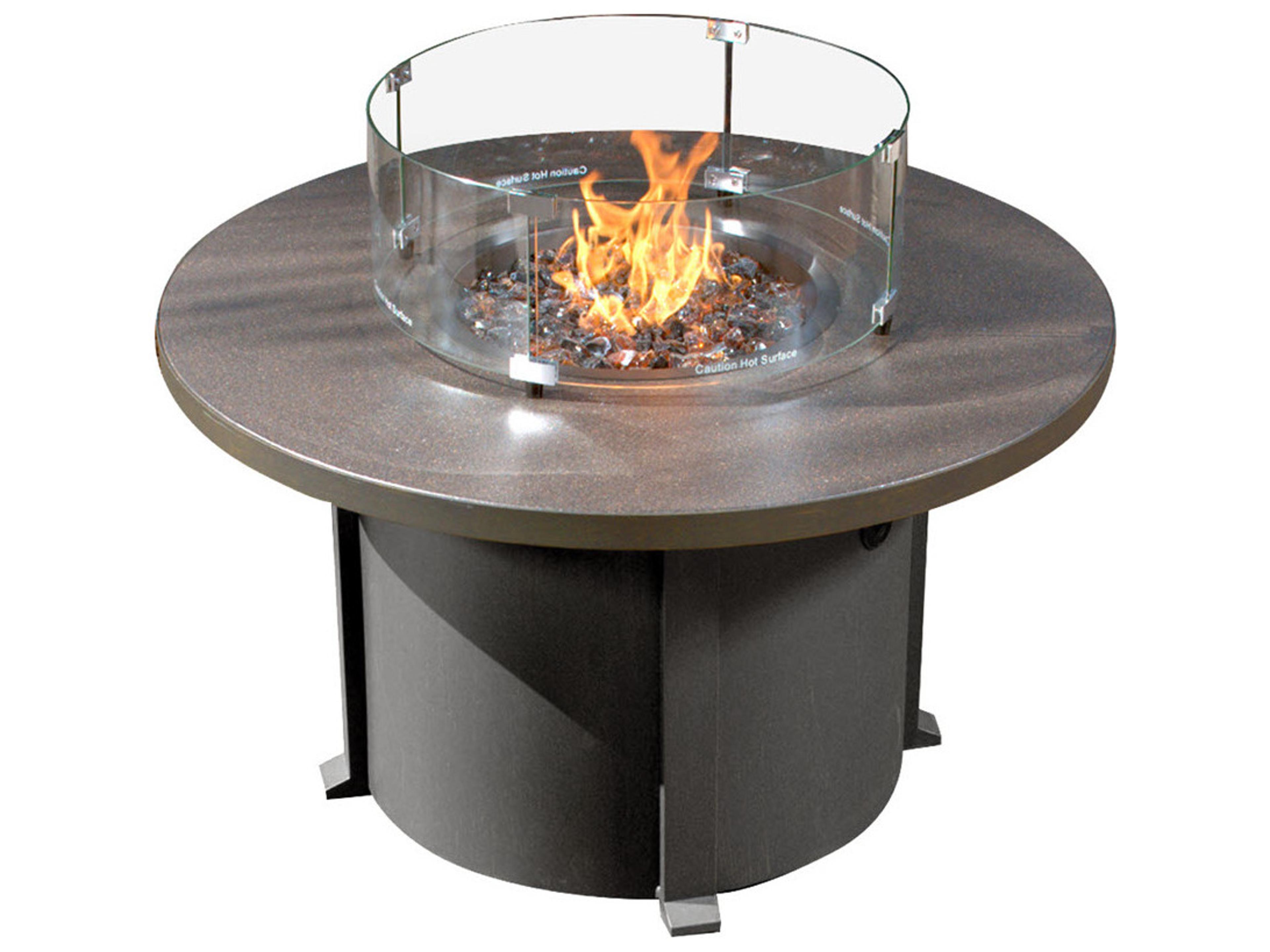 Forever Patio Universal Aluminum Black Round Fire Pit Table with Cal Sil Top
