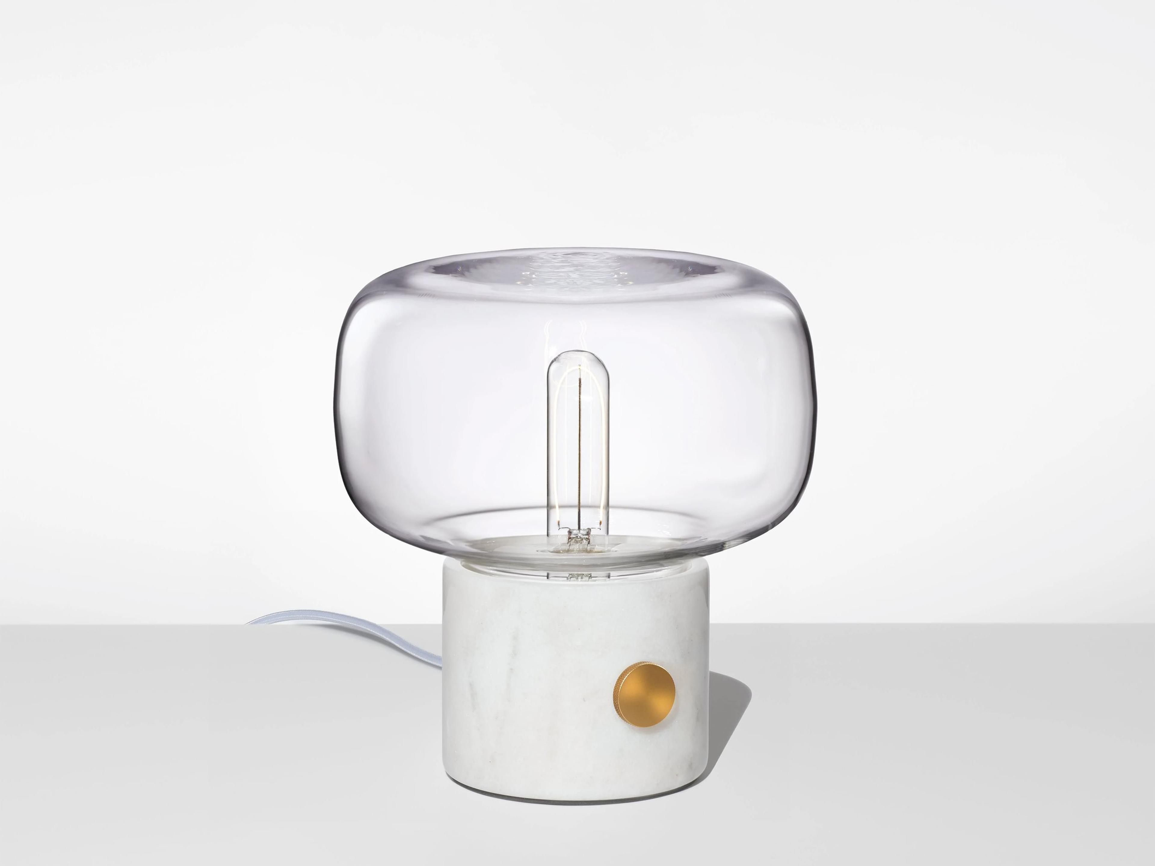 Niche Ionic Arca Petite Crystal White Marble Table Lamp