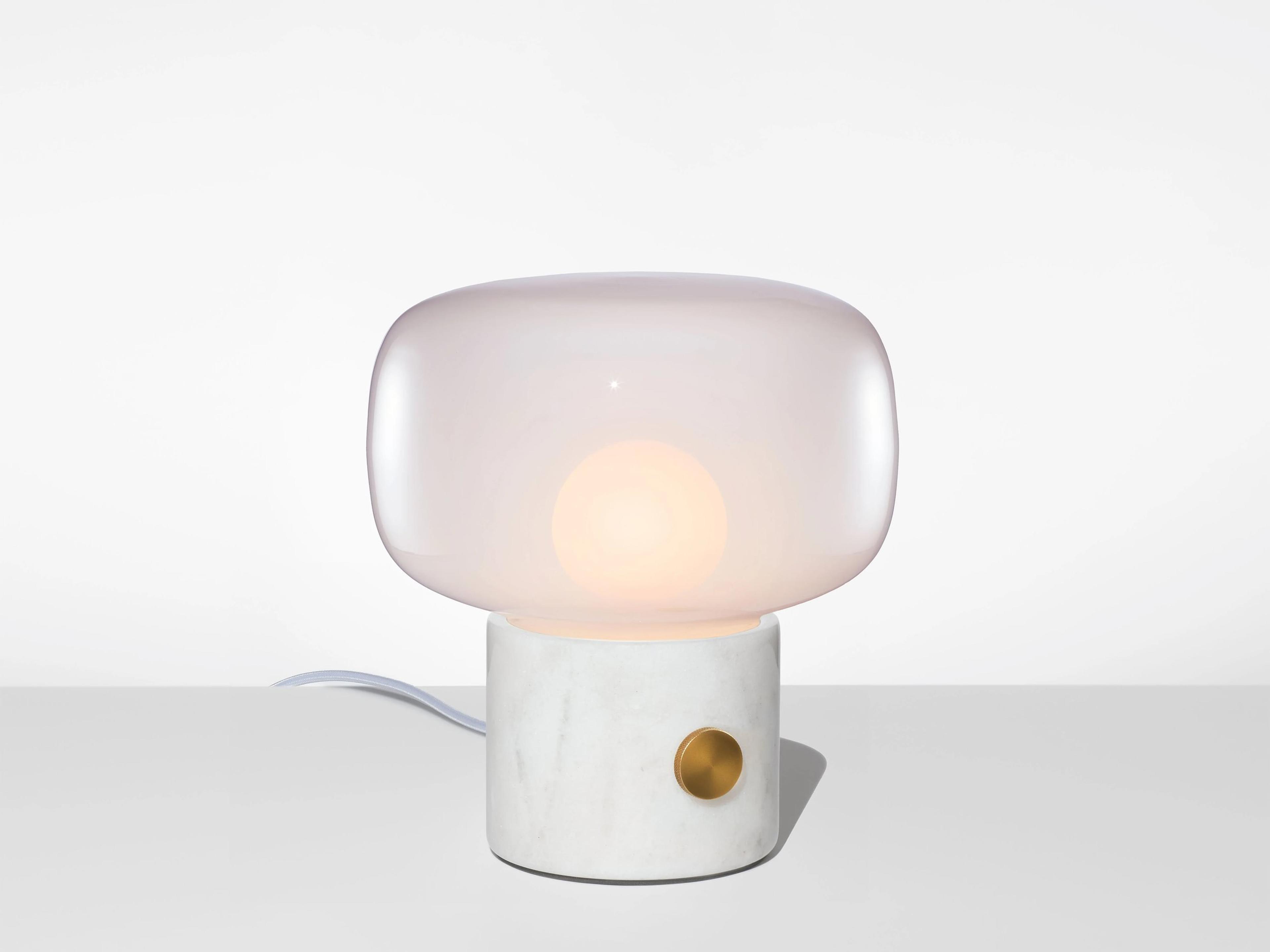 Niche Ionic Arca Petite Opaline White Marble Table Lamp