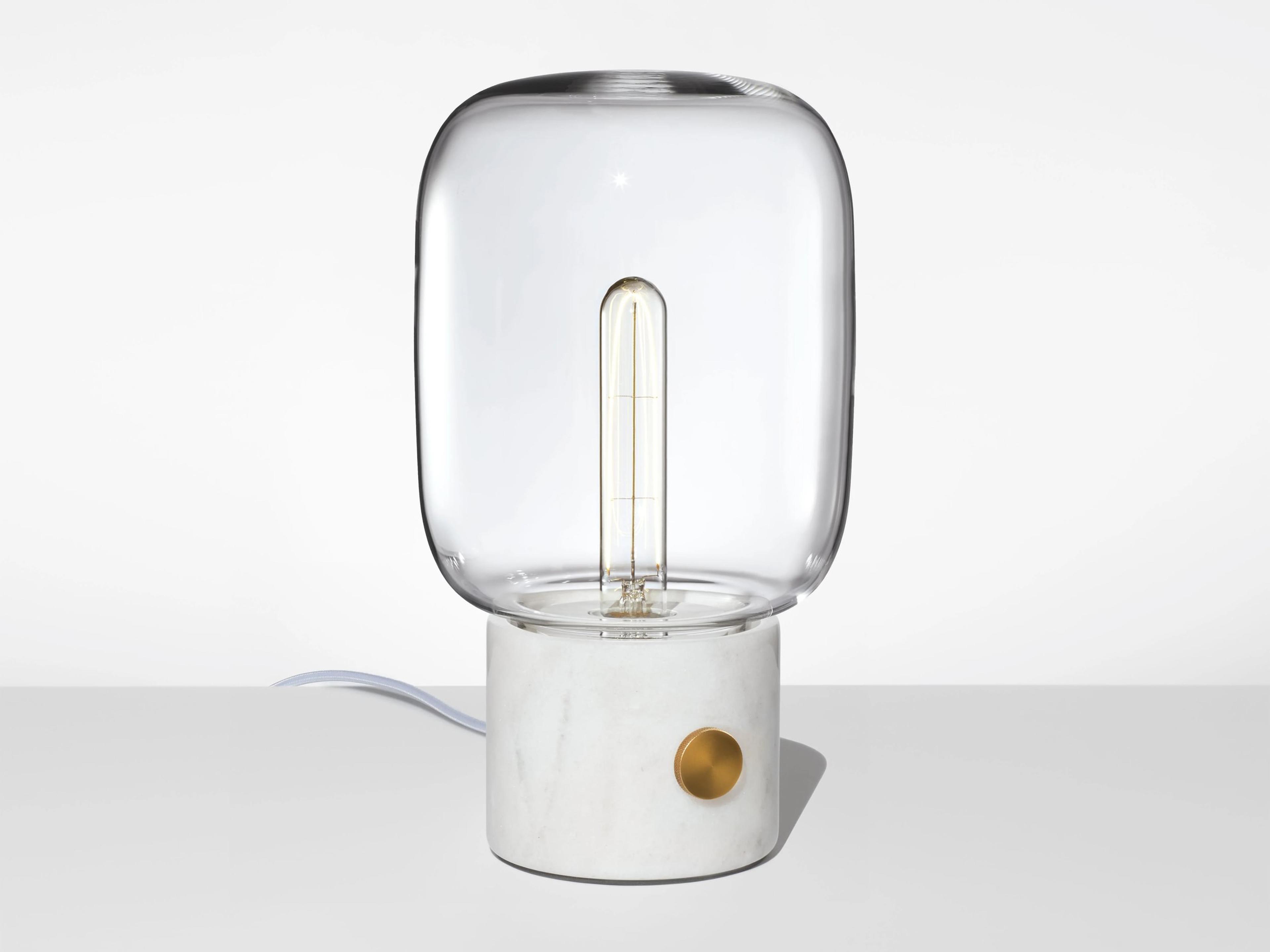 Niche Ionic Arca Tall Crystal White Marble Table Lamp