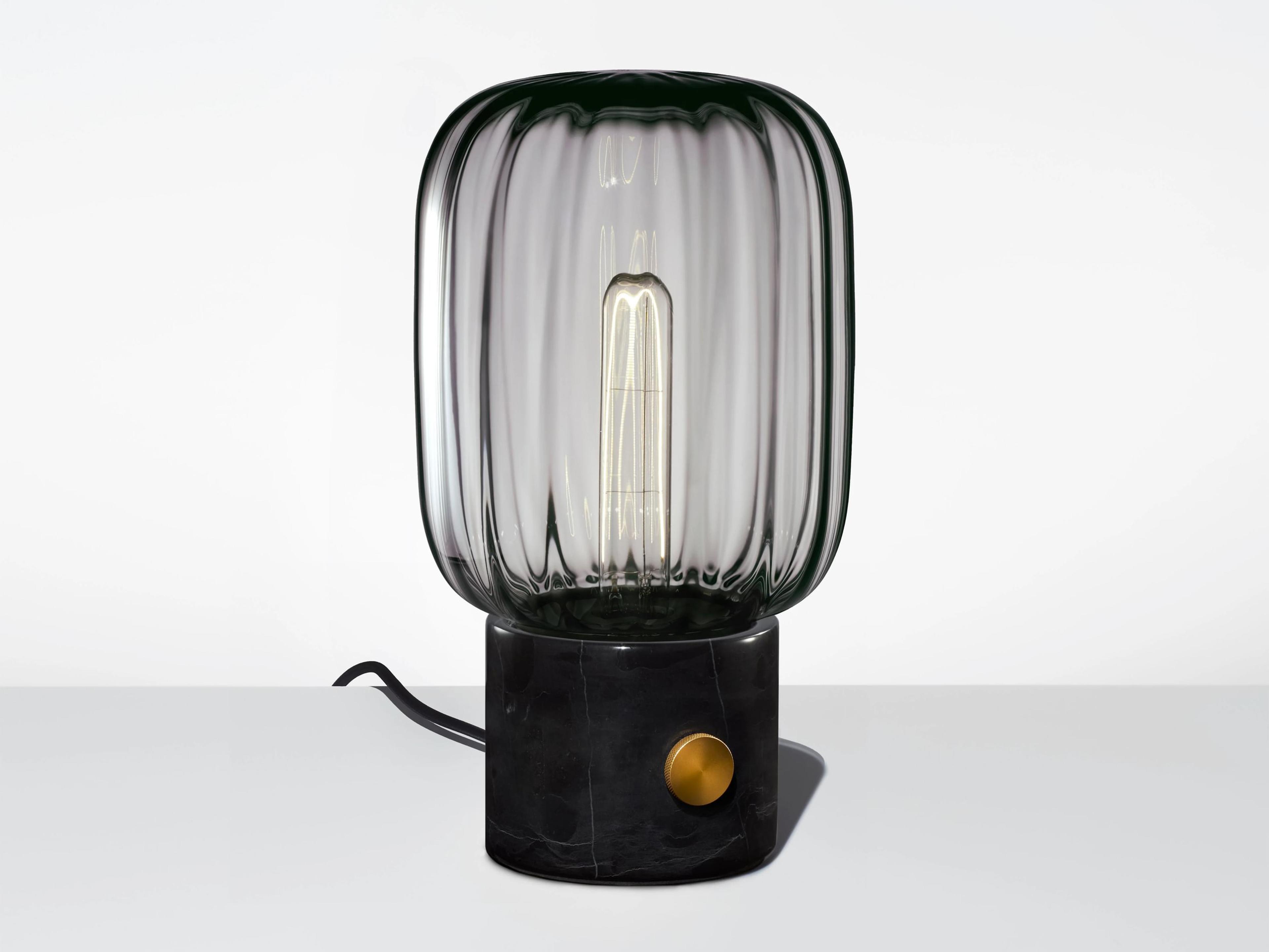 Niche Ionic Gray Optique Black Marble Table Lamp