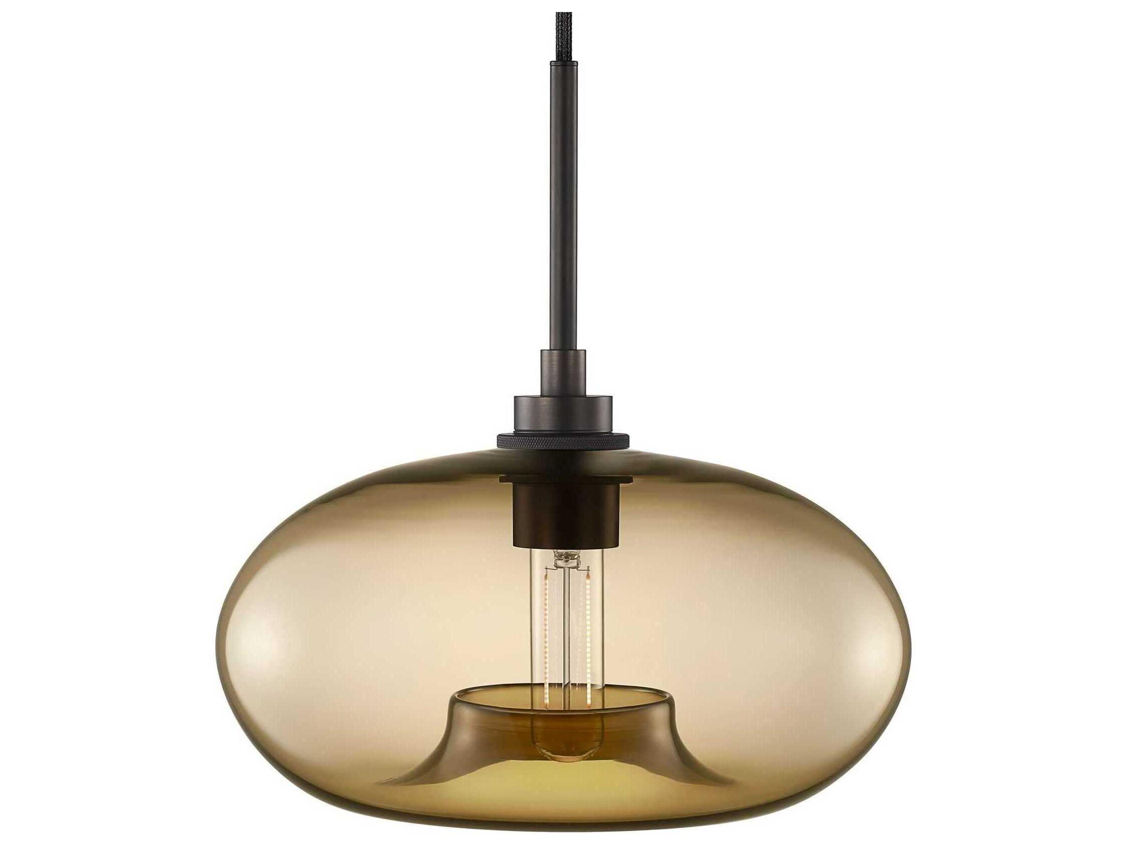 Niche Silica Aurora 1-Light Smoke Yellow Round Mini Pendant