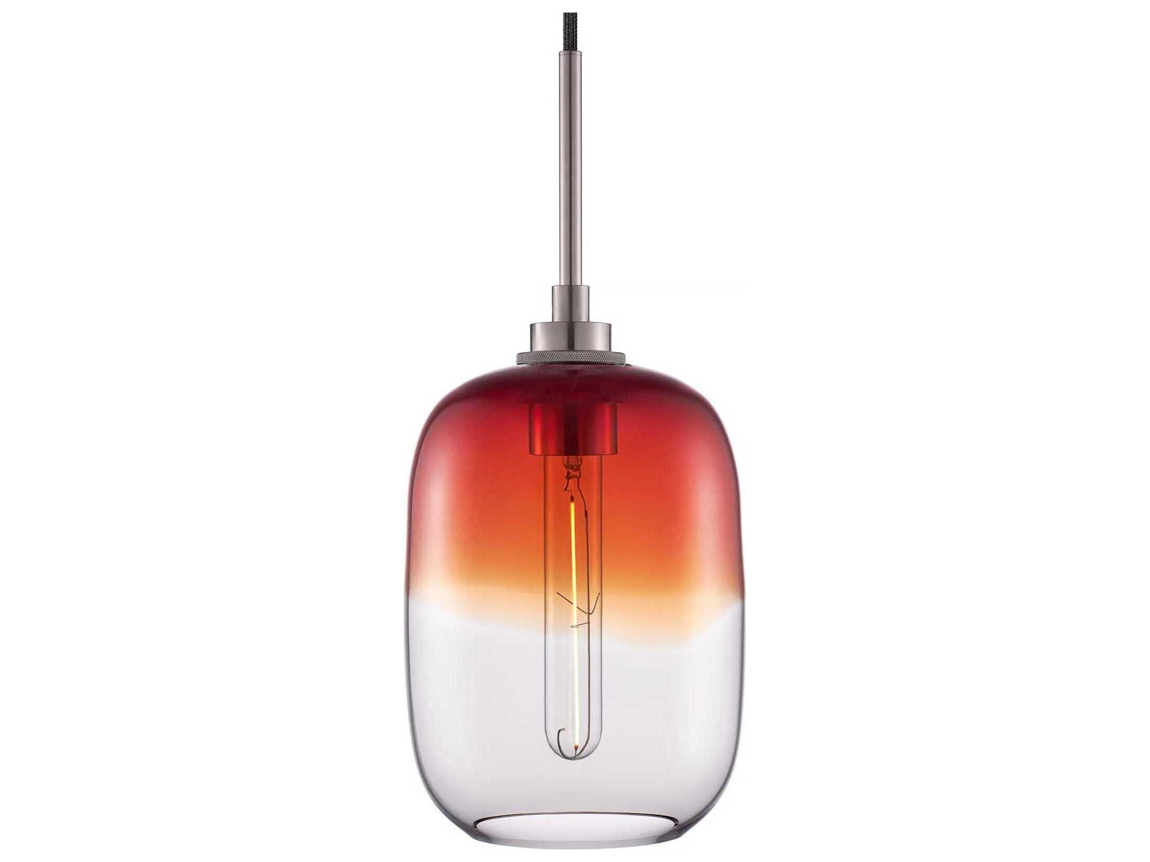 Niche Balon Ombra 1-Light Cardinal Clear Polished Nickel Orange Mini Pendant